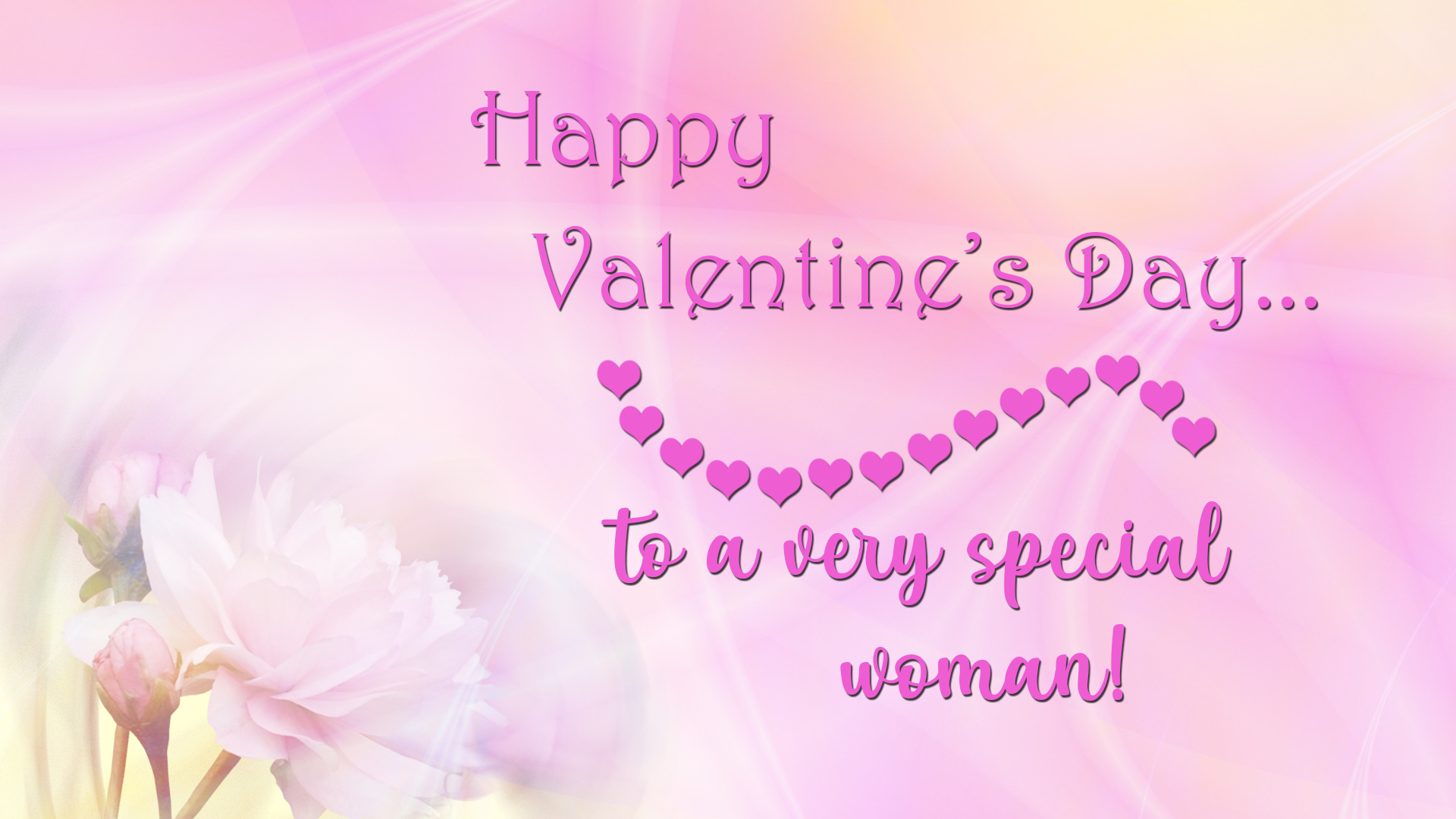 Free download wallpaper Valentine's Day, Pink, Love, Flower, Typography, Holiday, Gradient, Heart on your PC desktop
