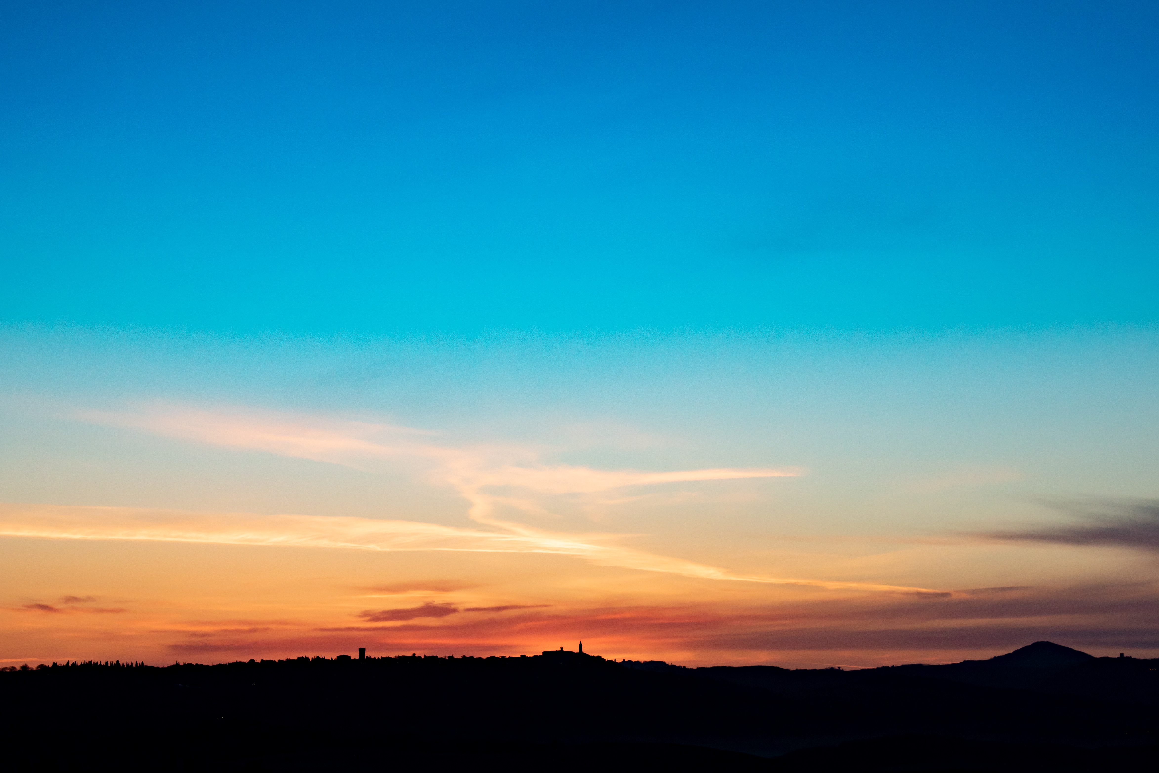 Free download wallpaper Sunset, Sky, Dusk, Hill, Silhouette, Nature, Twilight on your PC desktop