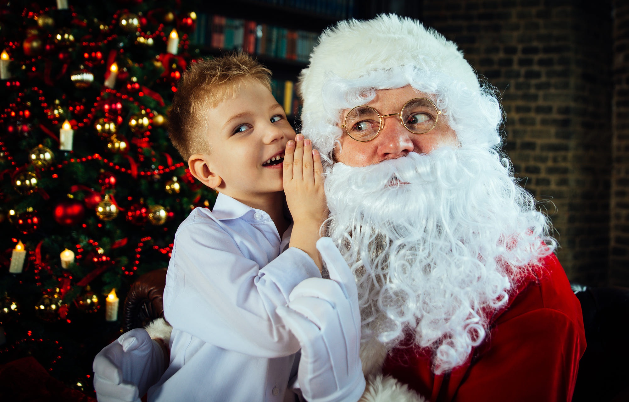 Download mobile wallpaper Christmas, Holiday, Christmas Tree, Santa for free.