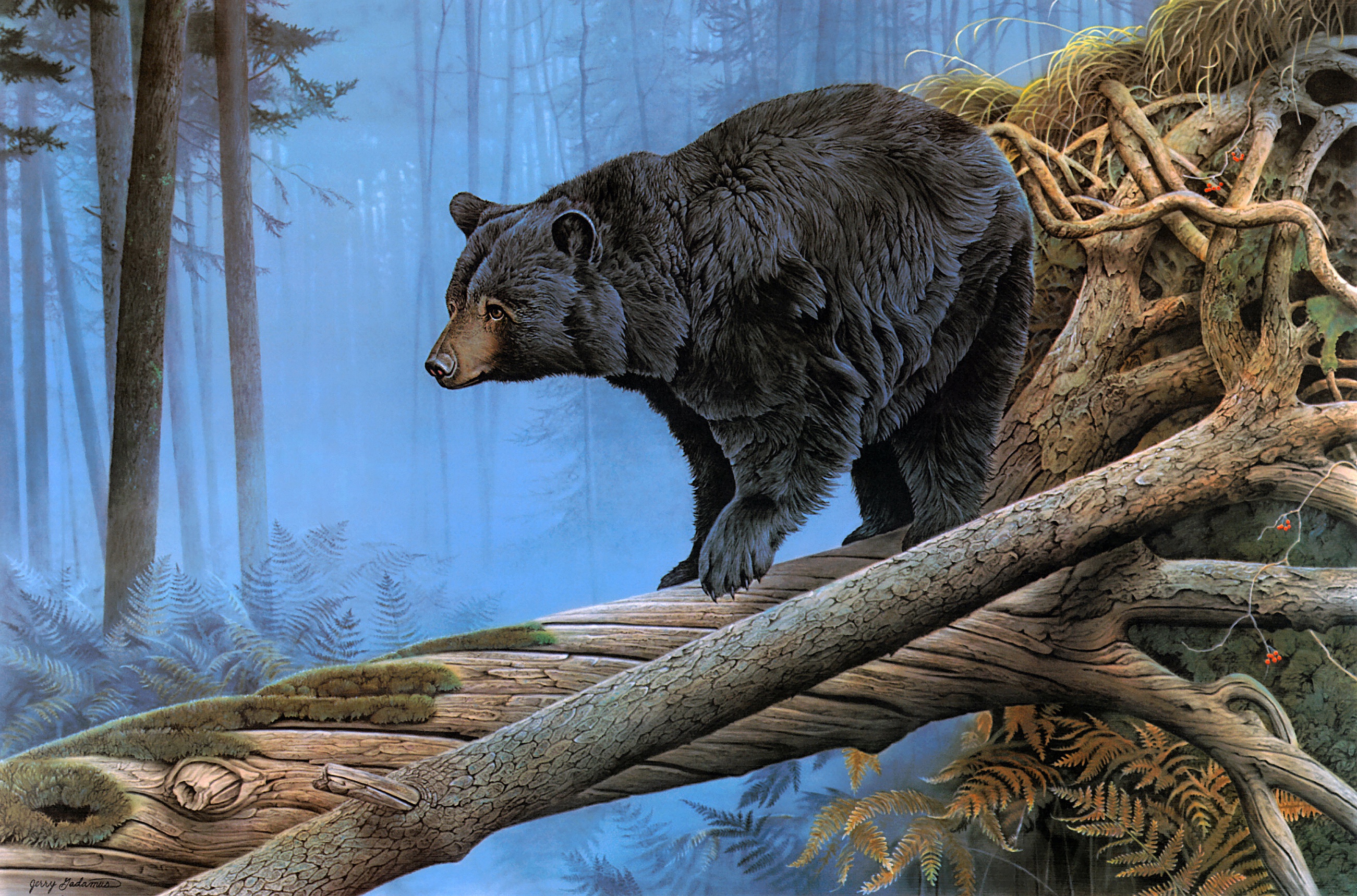 Handy-Wallpaper Tiere, Bären, Bär, Malerei kostenlos herunterladen.