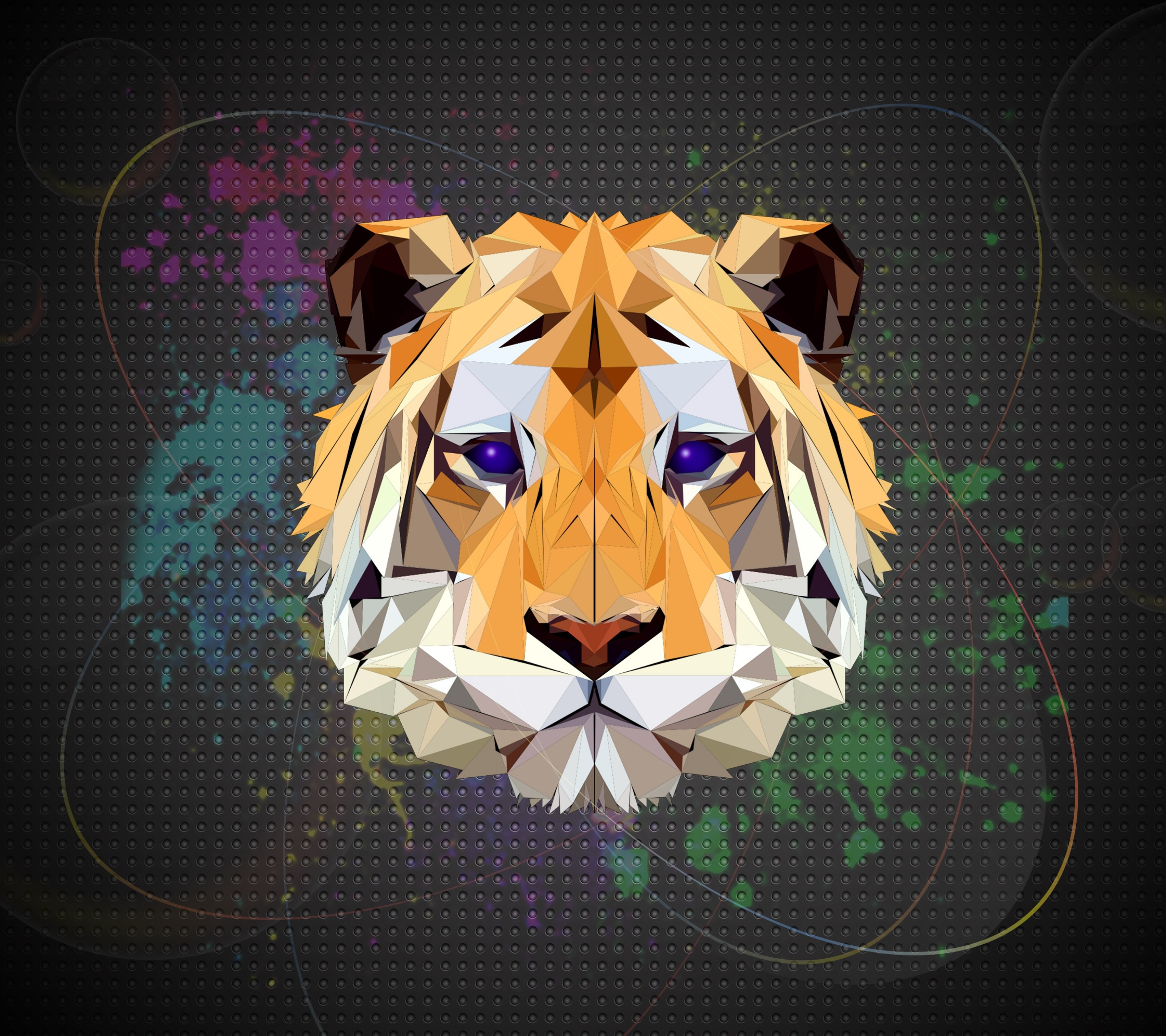 Free download wallpaper Abstract, Tiger, Facets, Polygon, Low Poly on your PC desktop