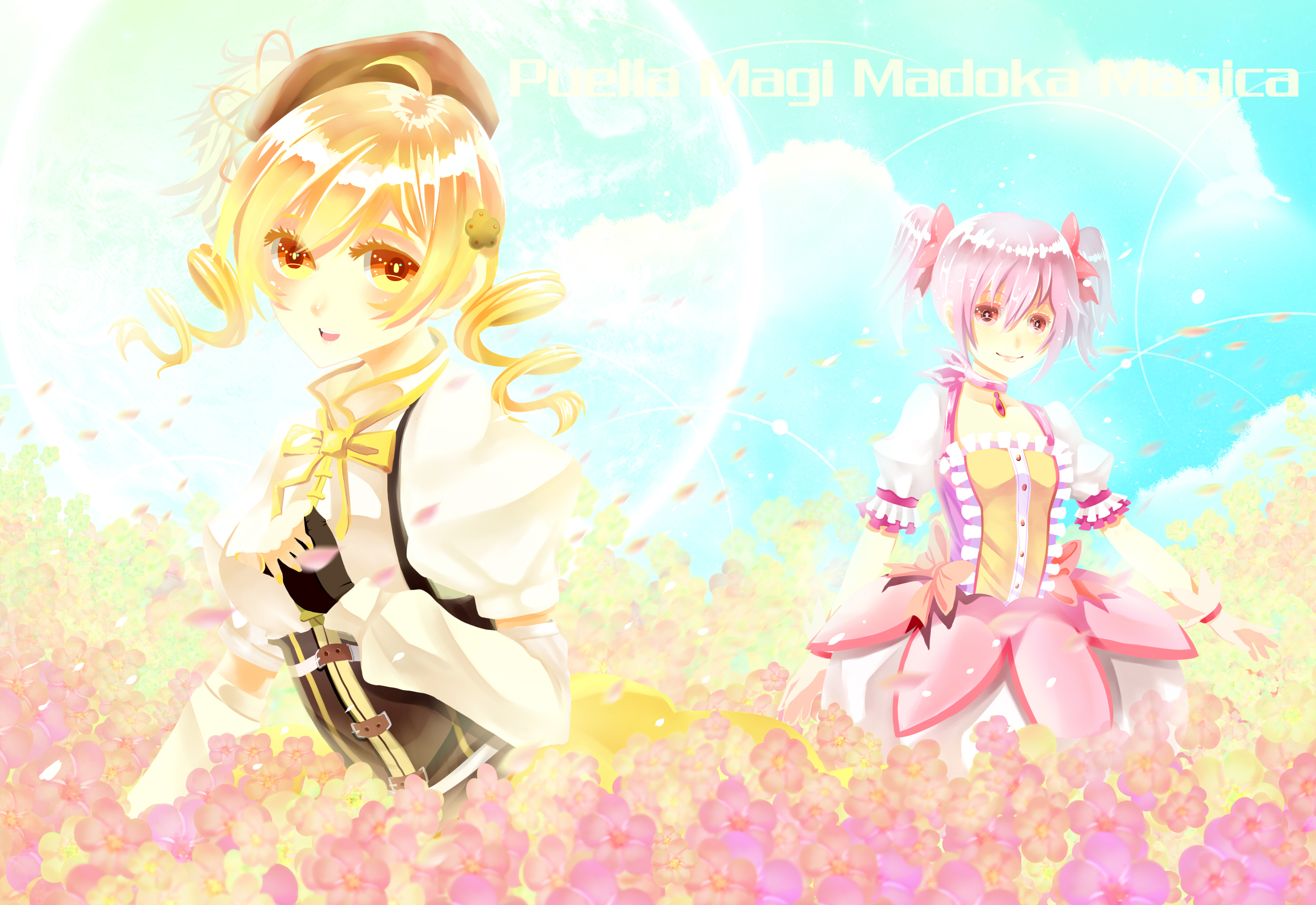 Laden Sie das Animes, Madoka Magica, Madoka Kaname, Mami Tomö-Bild kostenlos auf Ihren PC-Desktop herunter