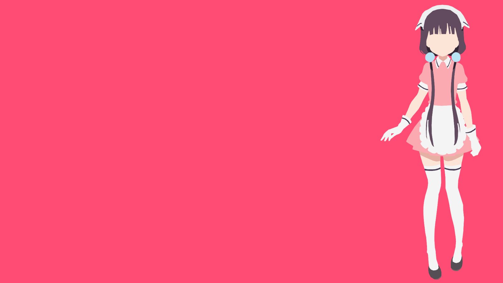 887266 baixar imagens anime, blend s, vestir, luva, cocar, cabelo longo, empregada, maika sakuranomiya, minimalista, vestido rosa, coxas - papéis de parede e protetores de tela gratuitamente