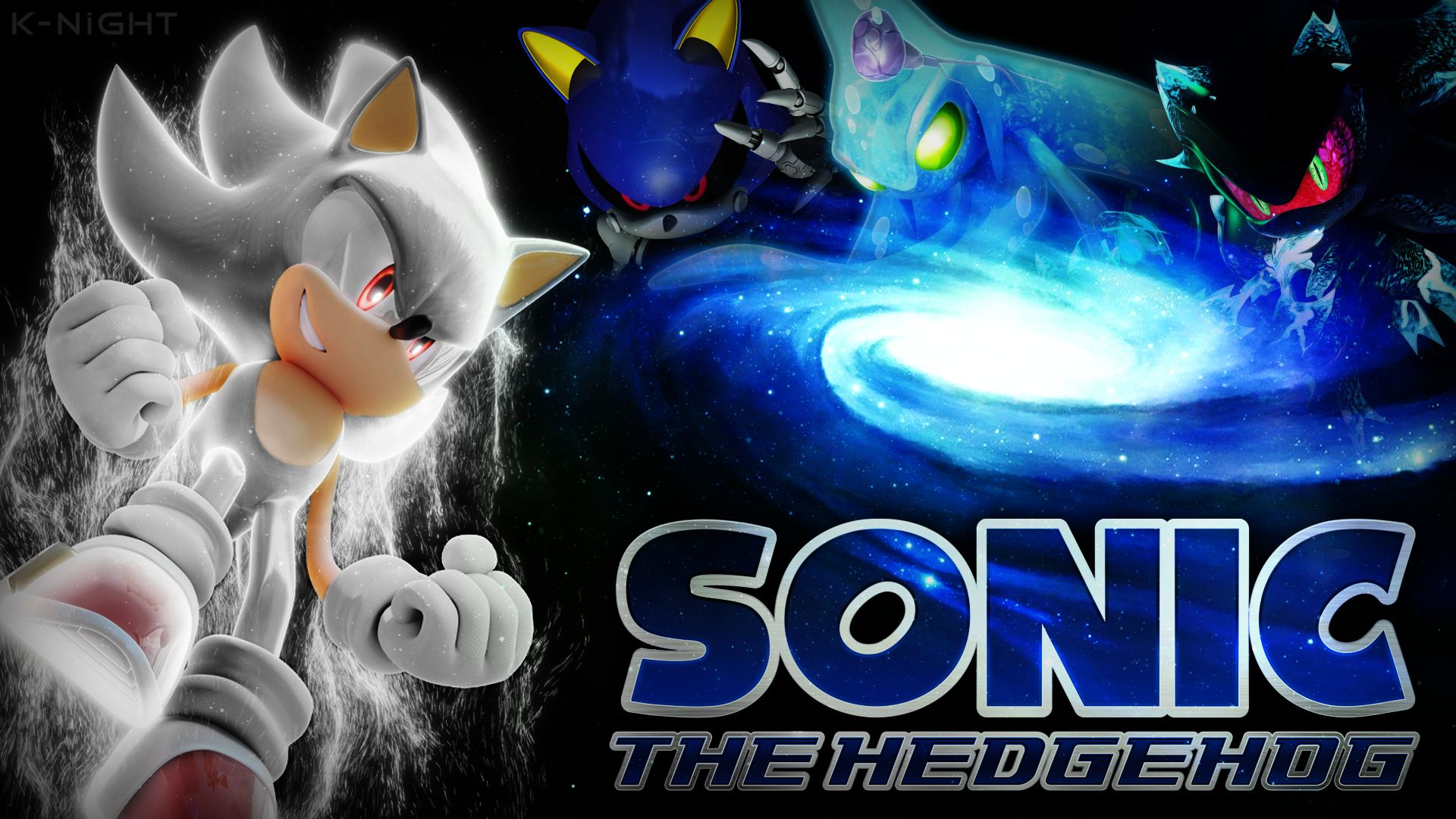 video game, sonic the hedgehog (2006), chaos (sonic the hedgehog), mephiles the dark, metal sonic, sonic the hedgehog, sonic