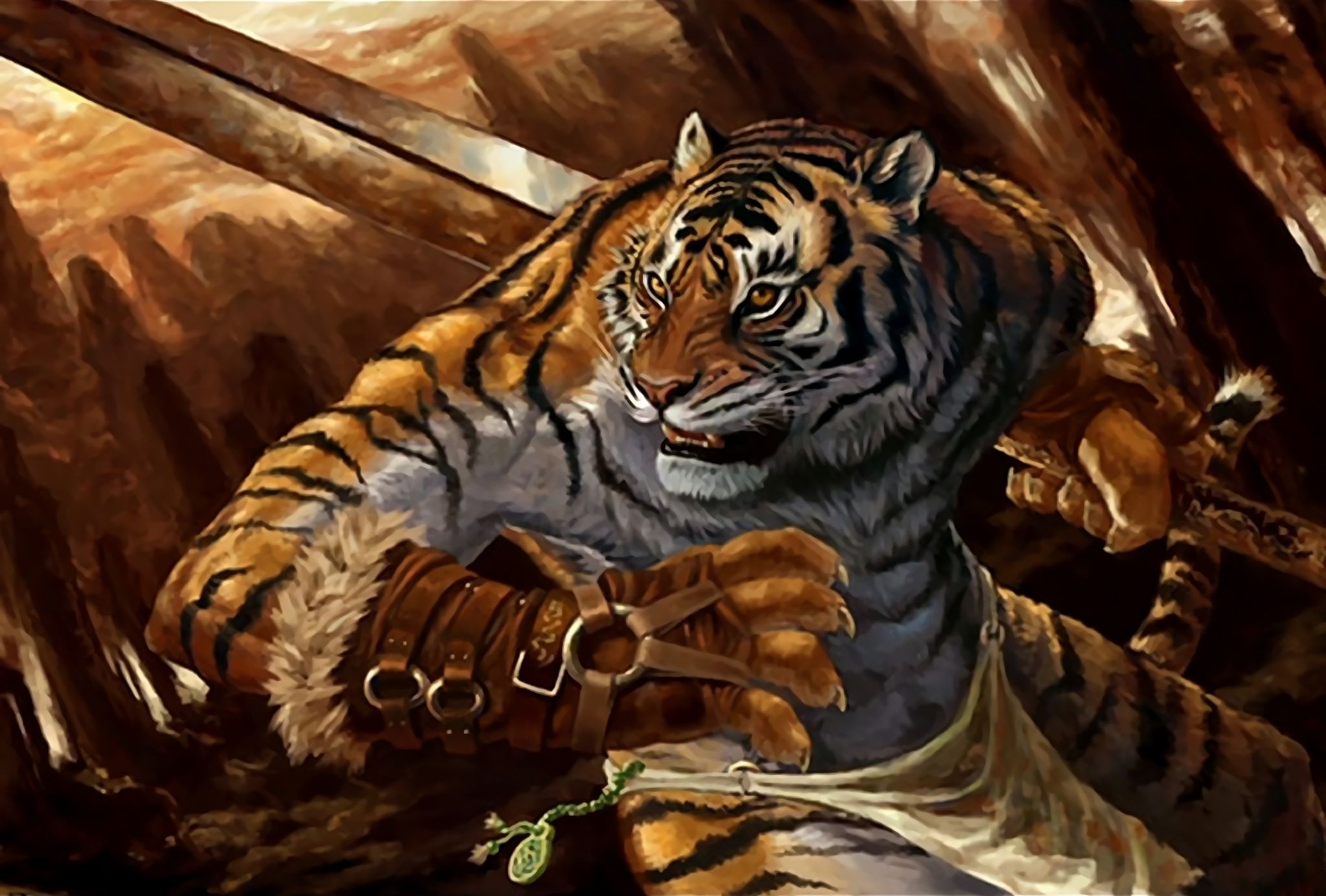 Laden Sie das Fantasie, Tiger, Pelzig (Anthropomorph), Fantasietiere-Bild kostenlos auf Ihren PC-Desktop herunter