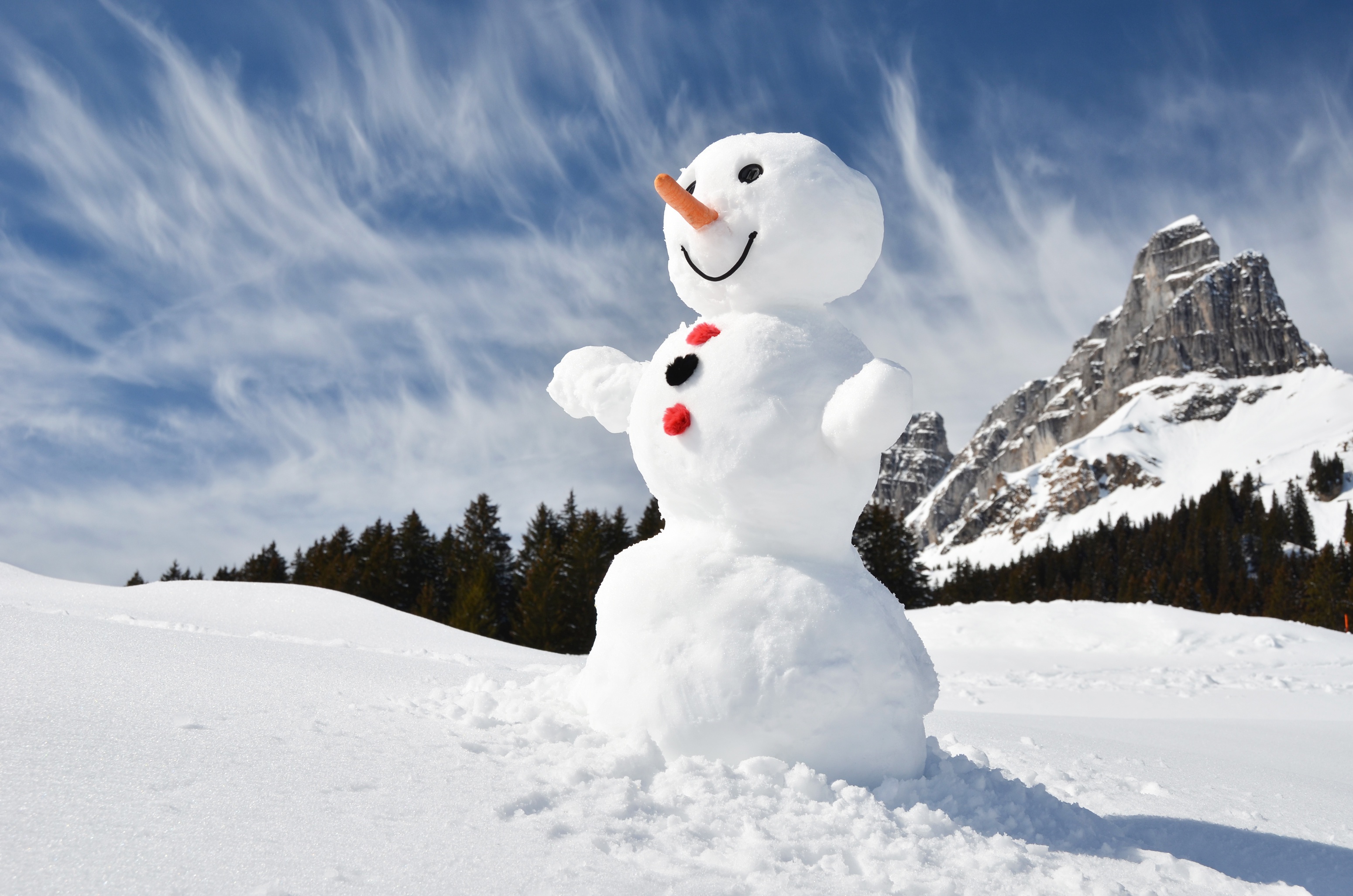 Laden Sie das Winter, Schnee, Schneemann, Gebirge, Fotografie-Bild kostenlos auf Ihren PC-Desktop herunter
