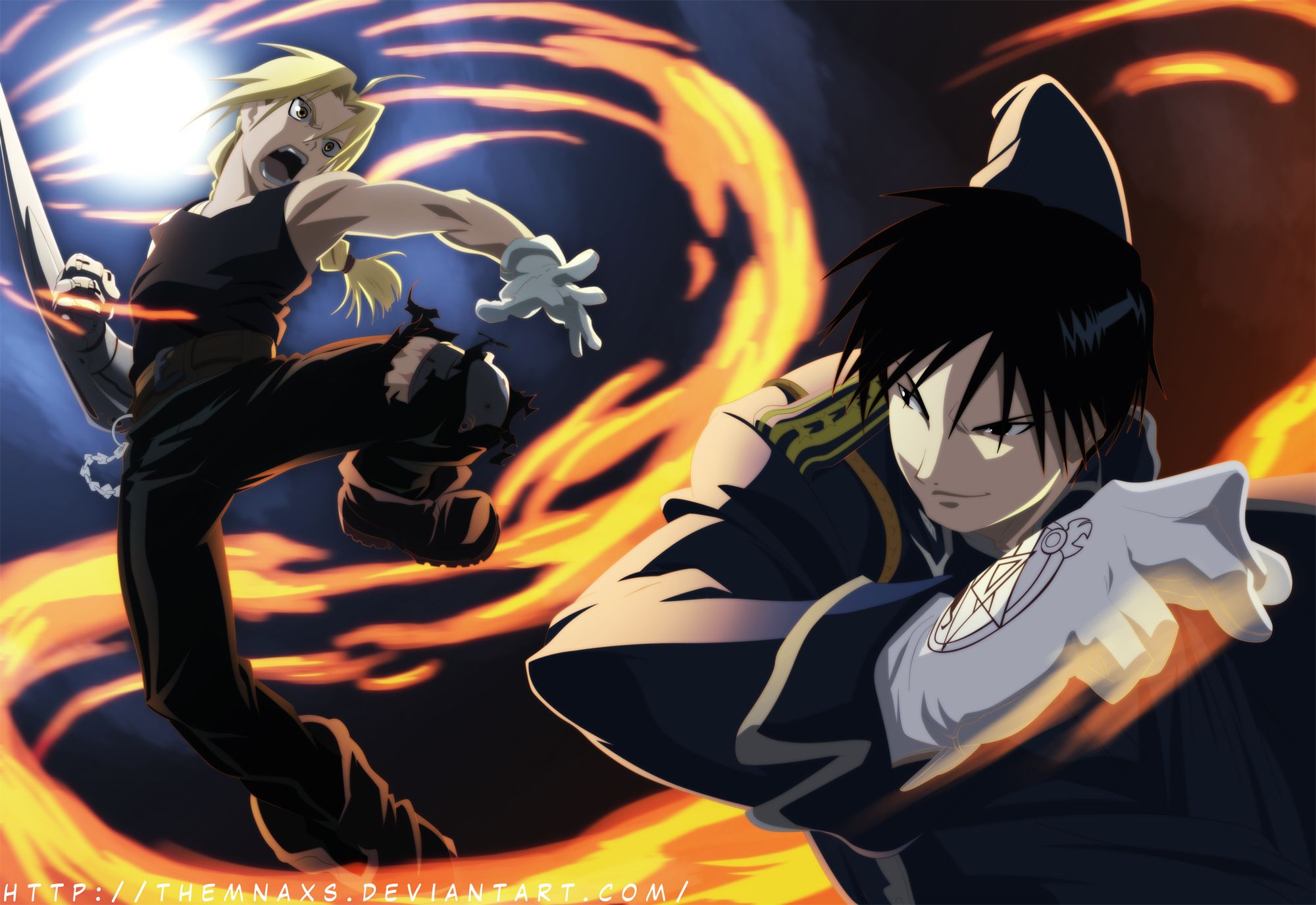 Download mobile wallpaper Anime, Fullmetal Alchemist, Edward Elric, Roy Mustang for free.