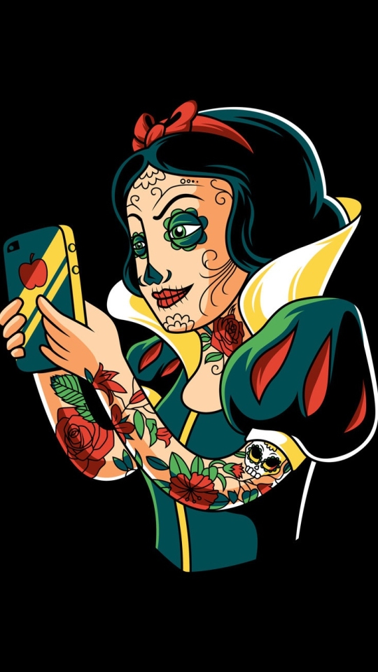 Download mobile wallpaper Tattoo, Snow White, Smartphone, Movie for free.