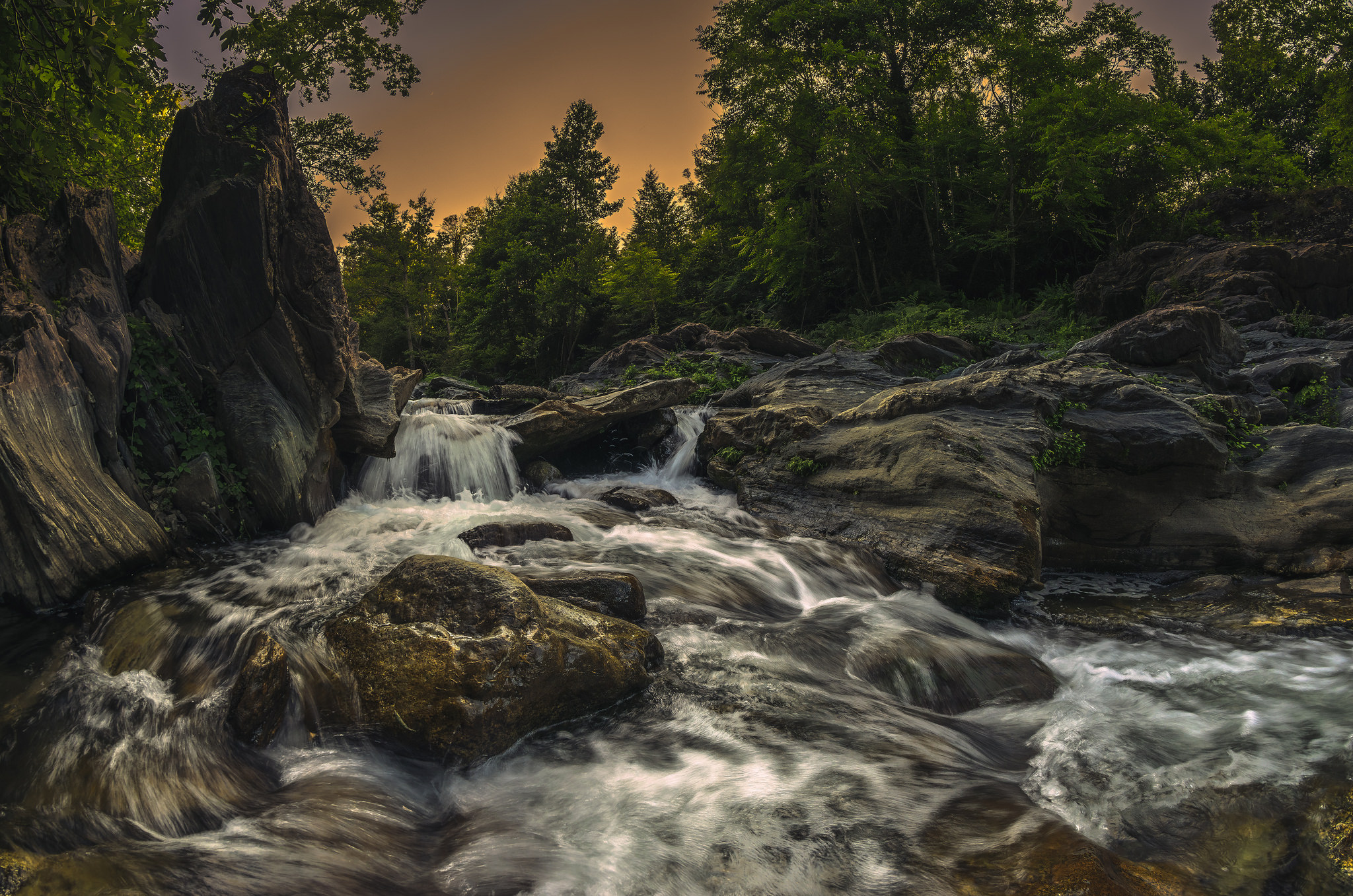 Free download wallpaper Waterfalls, Waterfall, Forest, Earth, Stream on your PC desktop