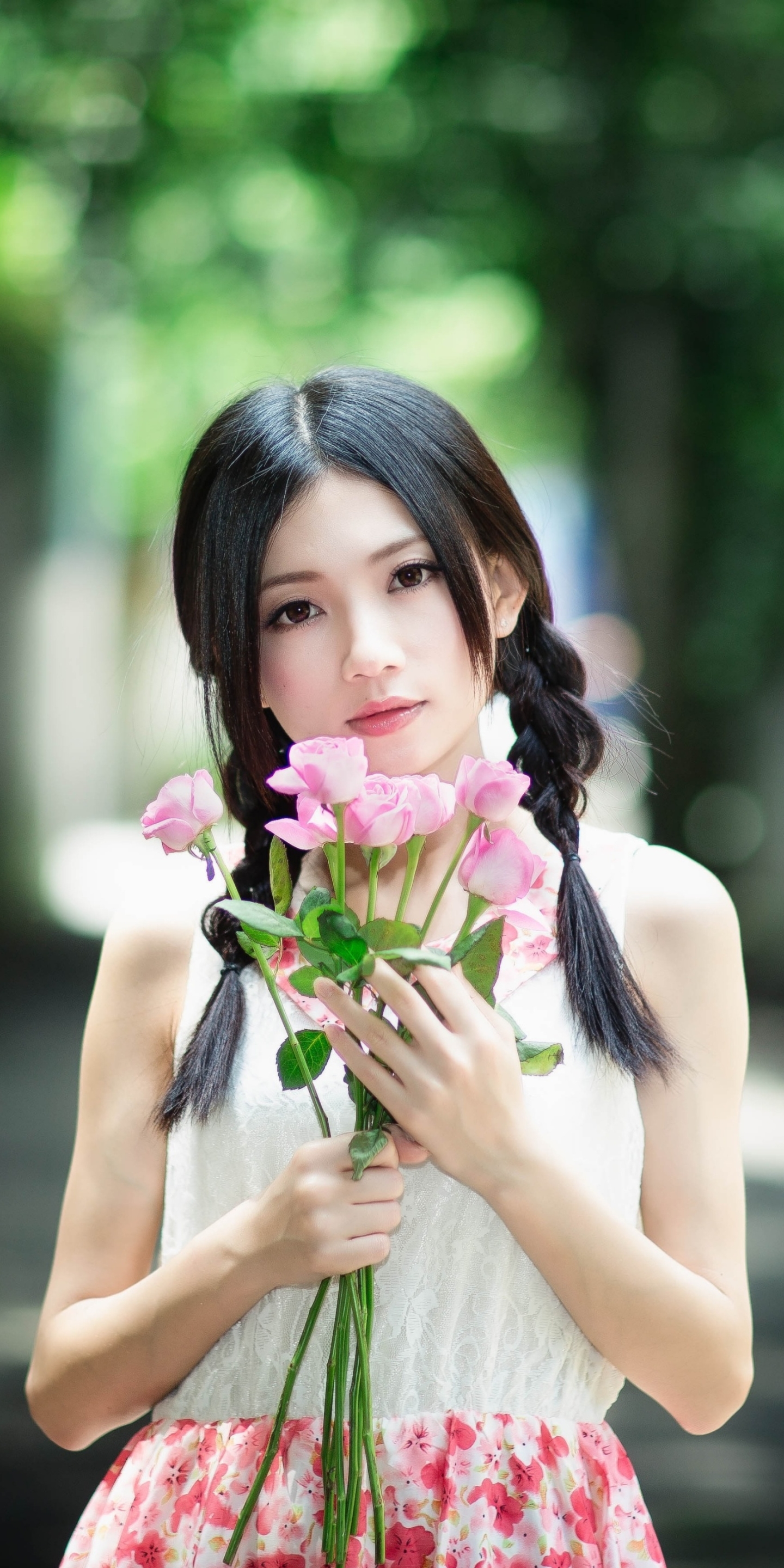 Download mobile wallpaper Flower, Women, Asian for free.
