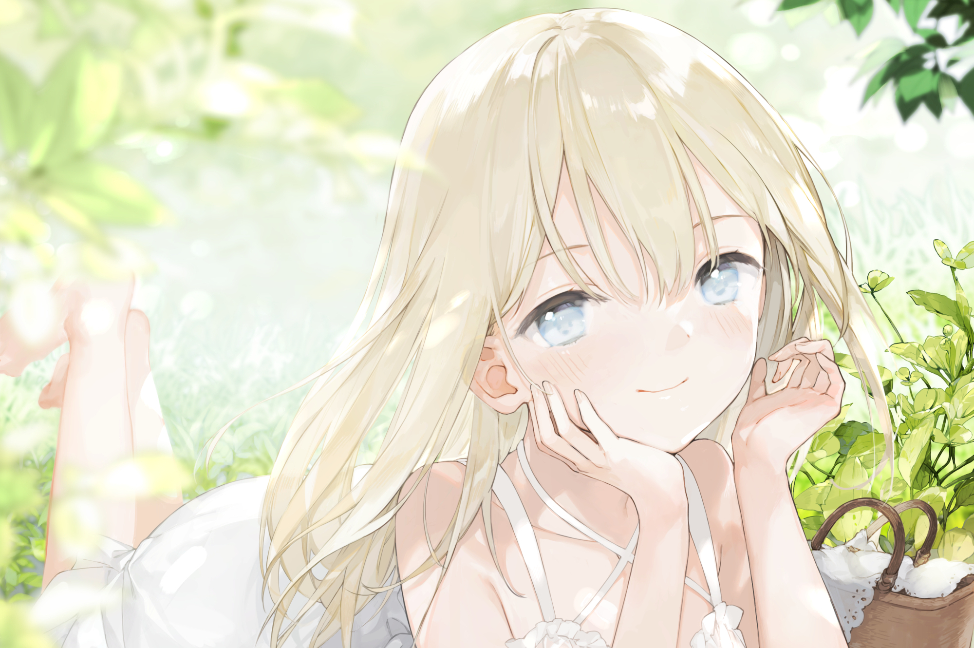 Download mobile wallpaper Anime, Girl, Blonde, Blue Eyes for free.