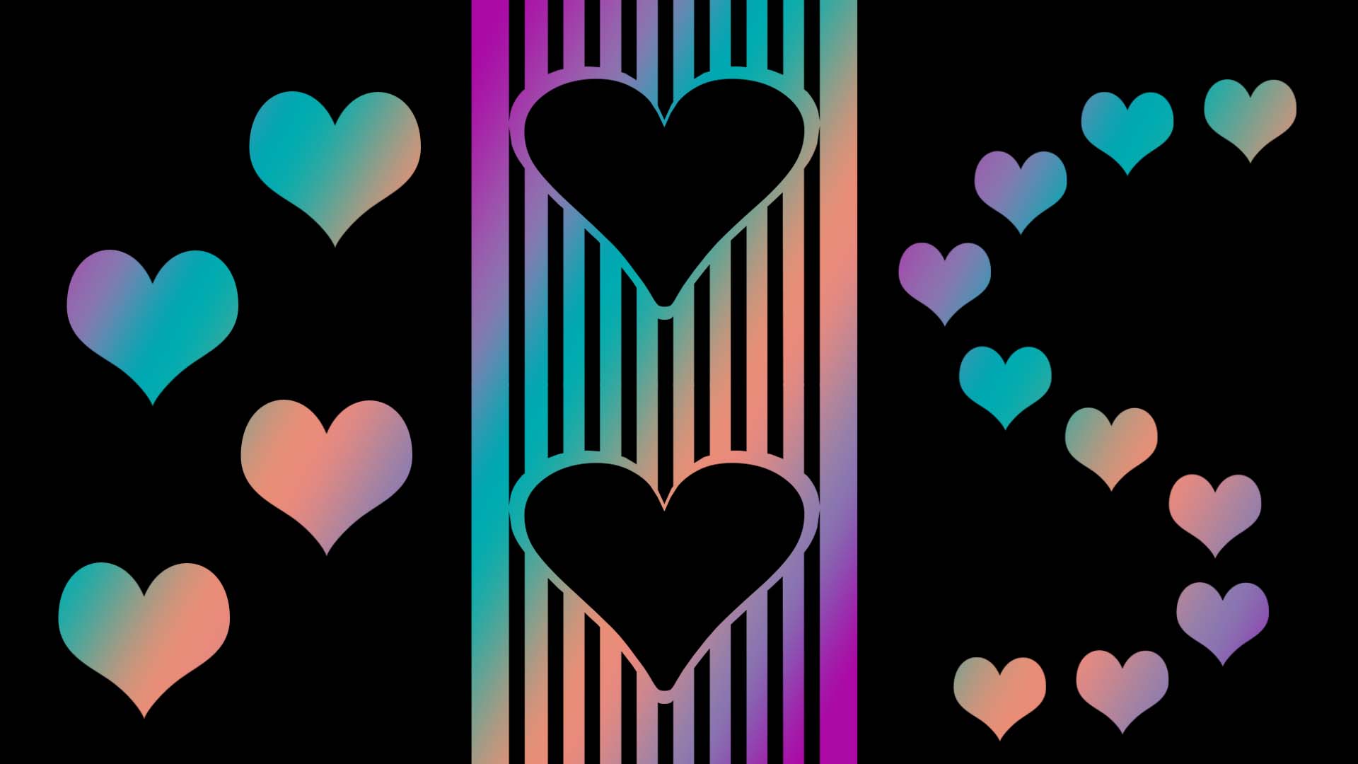 Download mobile wallpaper Gradient, Heart, Shapes, Artistic for free.