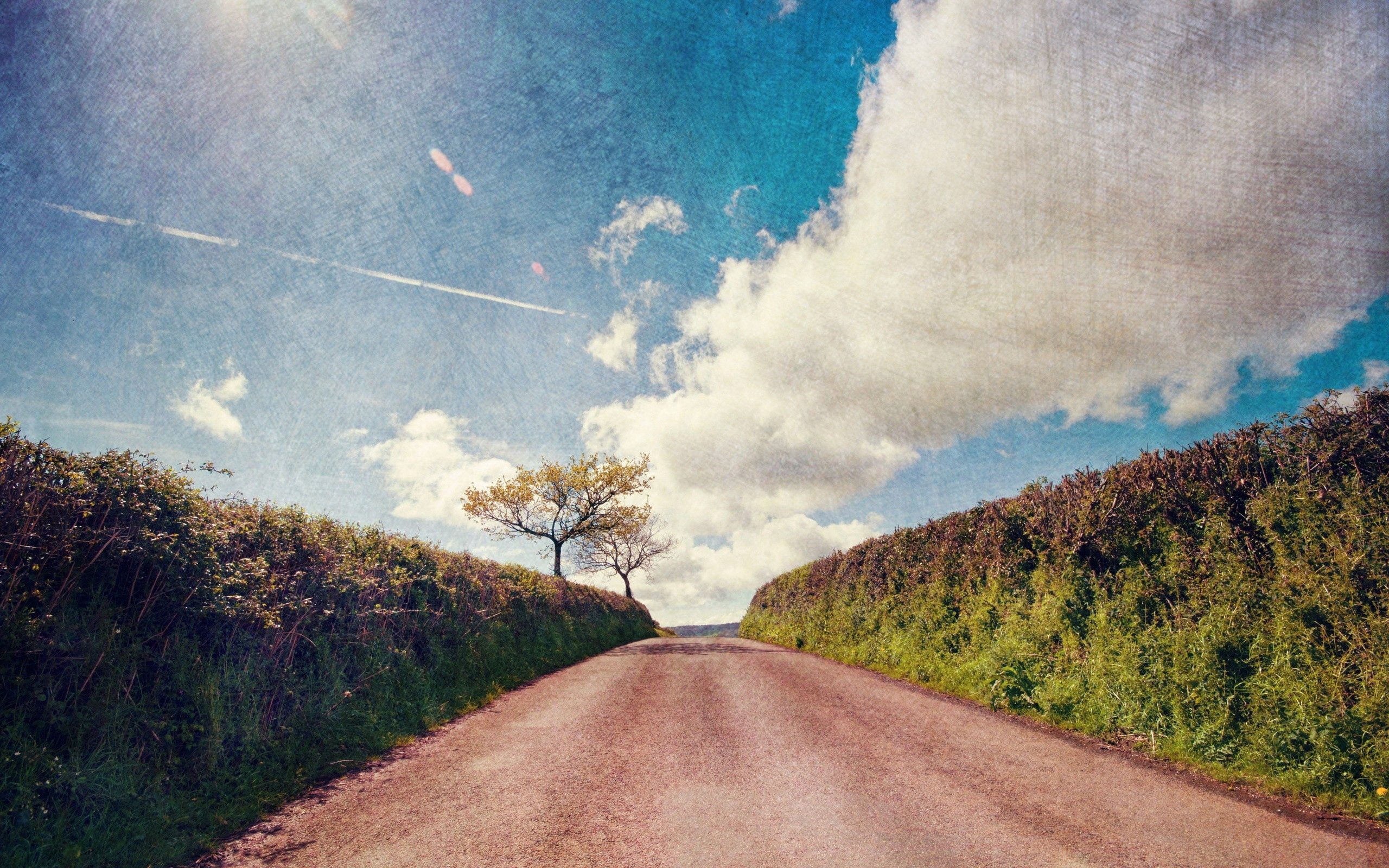 Download mobile wallpaper Road, Markup, Sky, Nature for free.