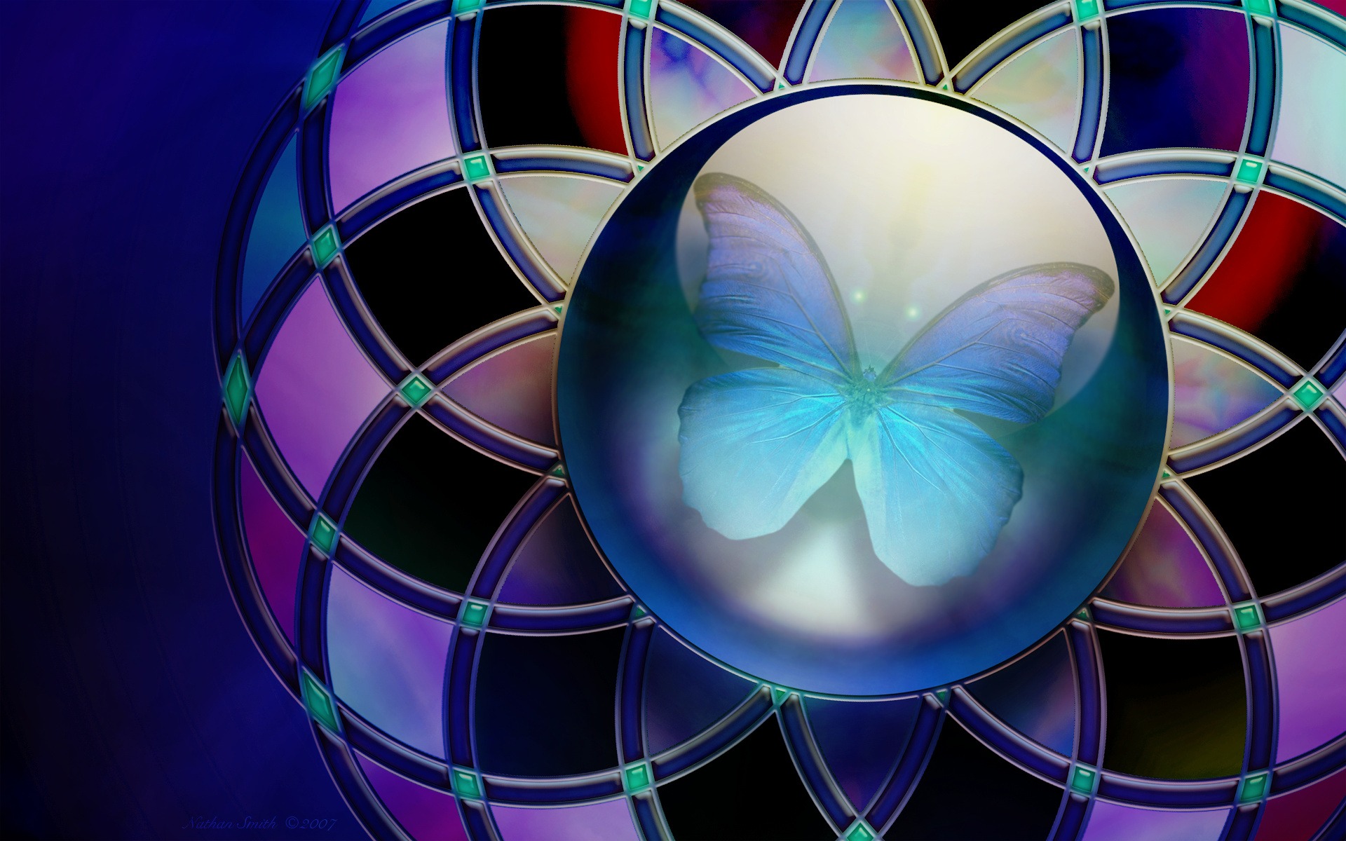 PCデスクトップに蝶, 青い, 紫の, 芸術的画像を無料でダウンロード