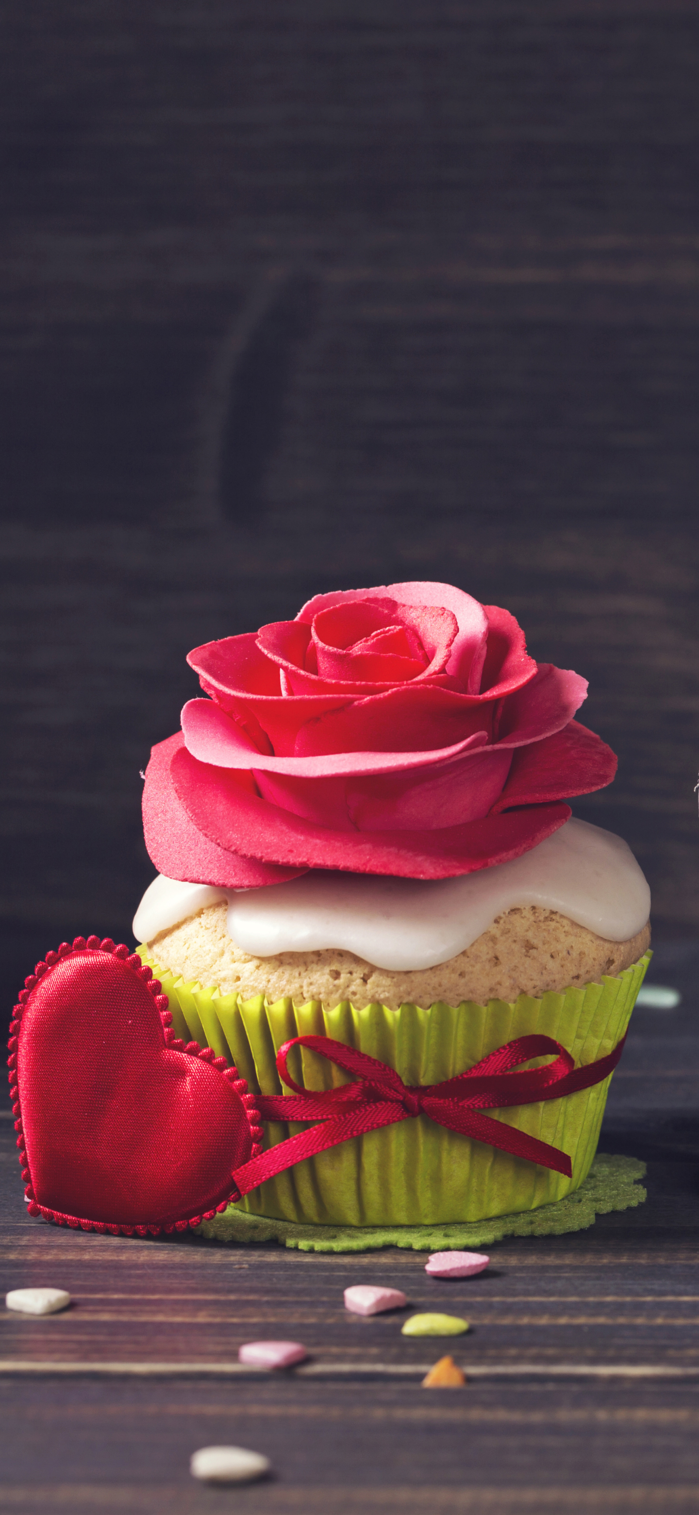 無料モバイル壁紙花, カップケーキ, 愛する, バレンタイン・デー, ホリデーをダウンロードします。
