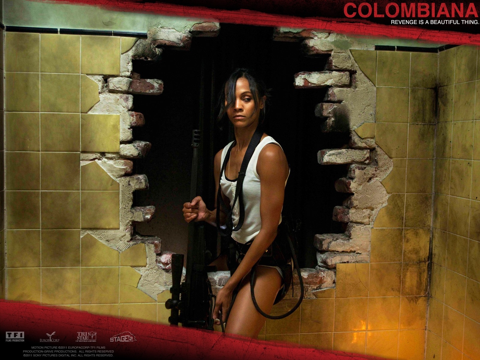 540900 descargar fondo de pantalla películas, colombiana, morena, rifle, zoe saldaña: protectores de pantalla e imágenes gratis
