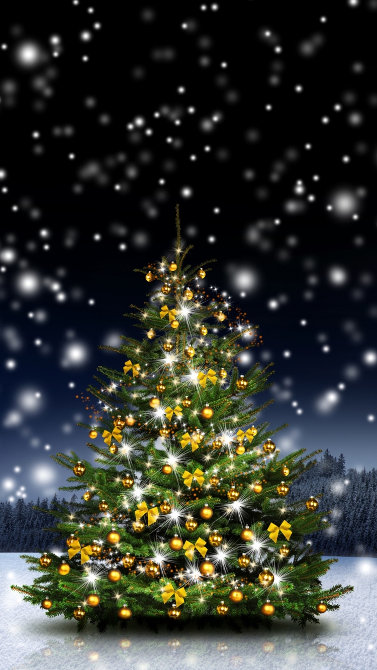 Download mobile wallpaper Snow, Forest, Christmas, Holiday, Christmas Tree for free.