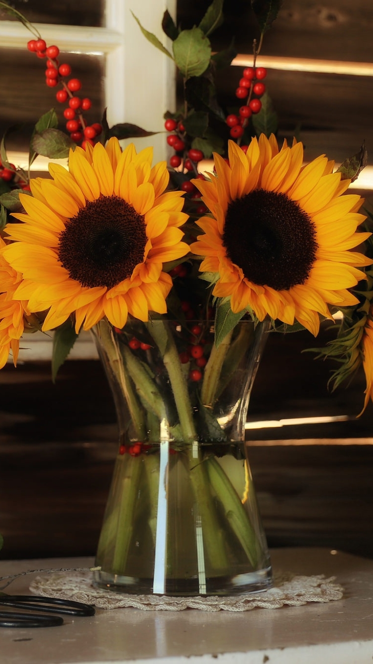 Download mobile wallpaper Still Life, Flower, Vase, Sunflower, Photography, Yellow Flower for free.