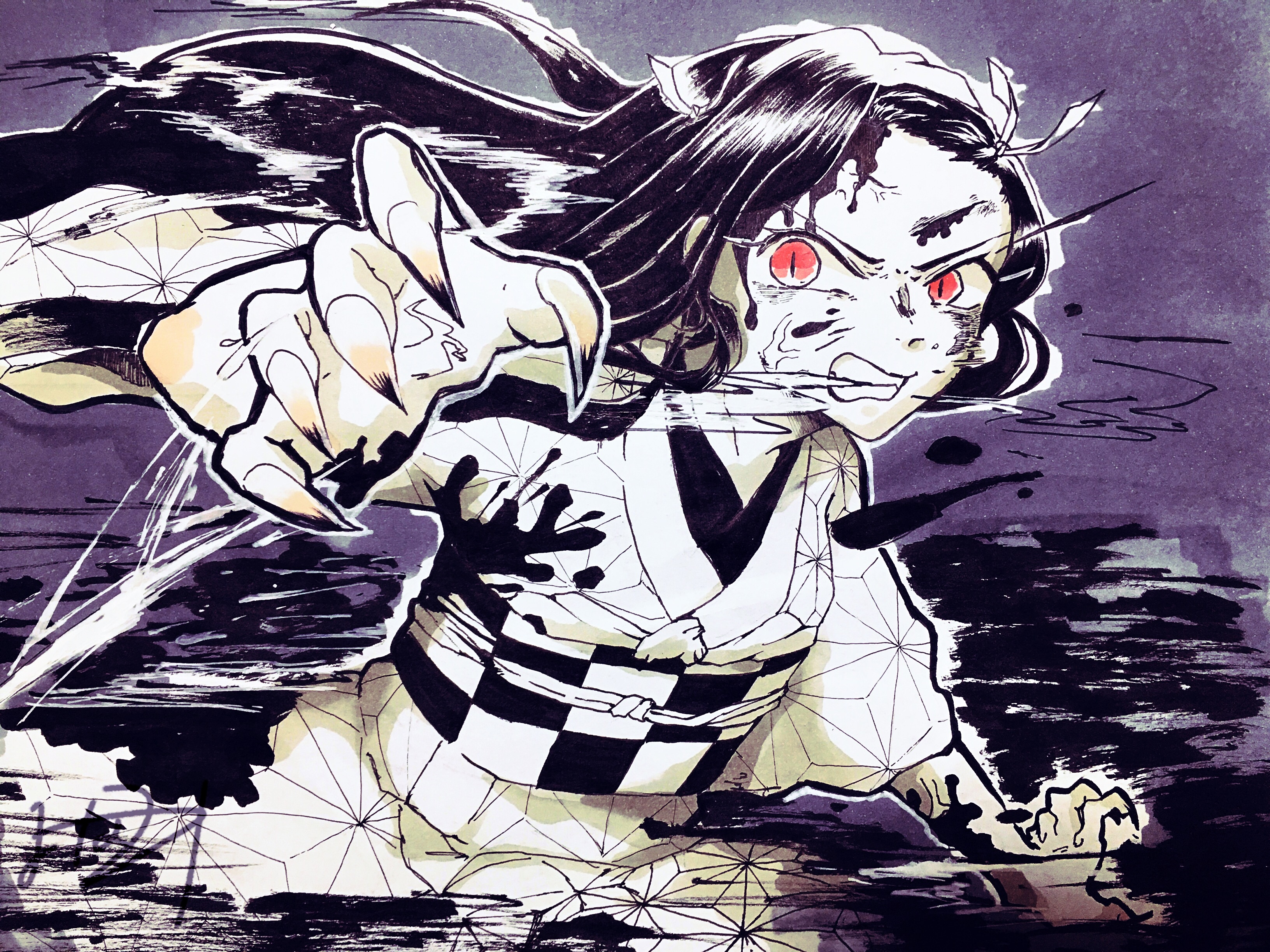 Handy-Wallpaper Animes, Nezuko Kamado, Demon Slayer kostenlos herunterladen.