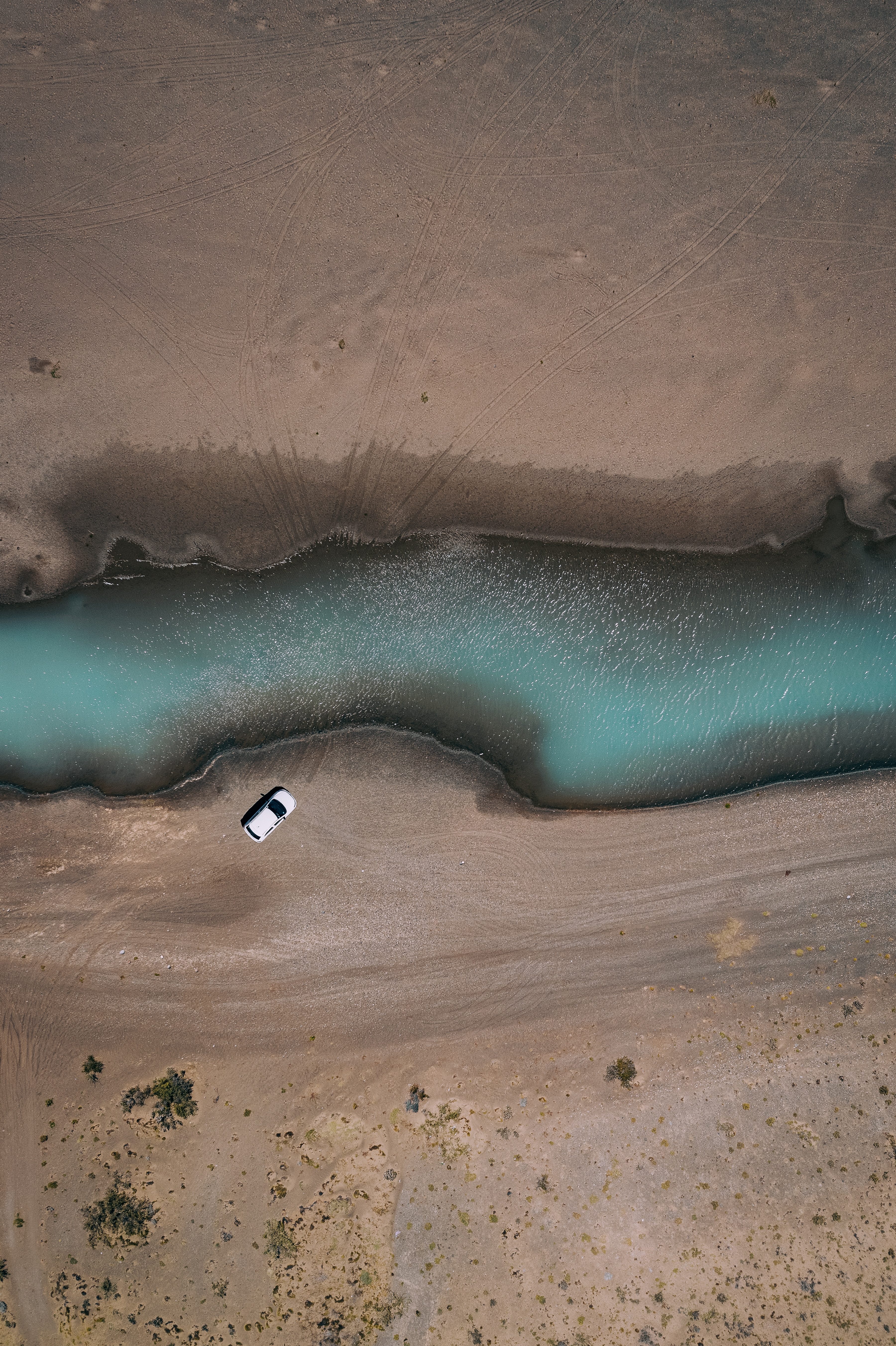 rivers, bank, sand, cars, view from above, shore, car, machine