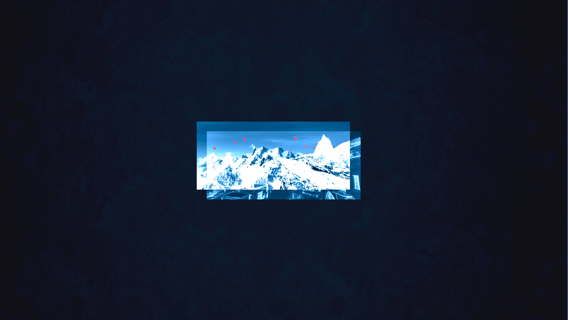 923190 descargar fondo de pantalla artístico, montaña, azul, caja, globo aerostático, simple: protectores de pantalla e imágenes gratis