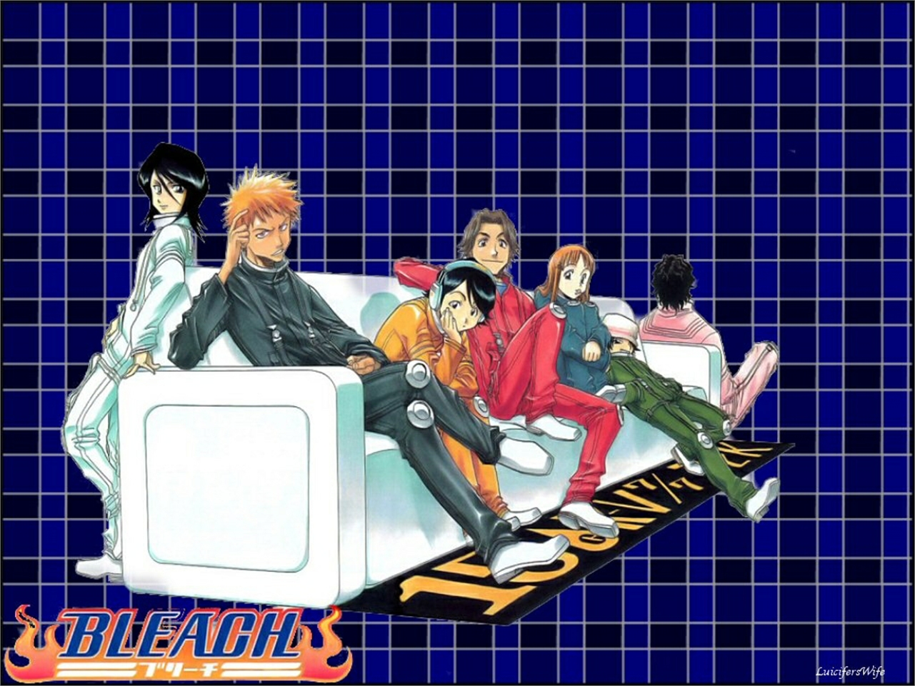 Free download wallpaper Anime, Bleach, Rukia Kuchiki, Ichigo Kurosaki, Orihime Inoue, Yasutora Sado, Keigo Asano, Mizuiro Kojima on your PC desktop