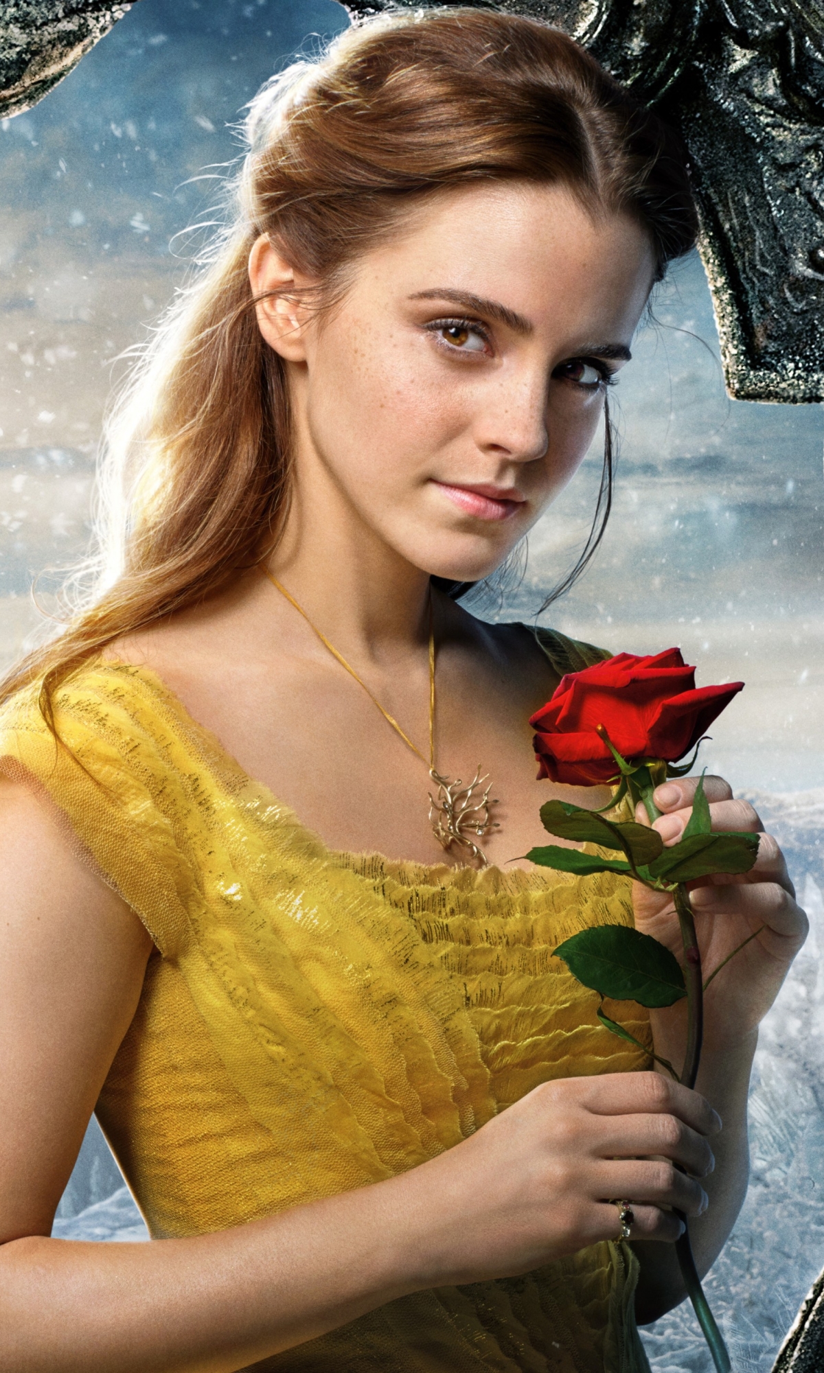 Download mobile wallpaper Emma Watson, Rose, Movie, Beauty And The Beast (2017) for free.