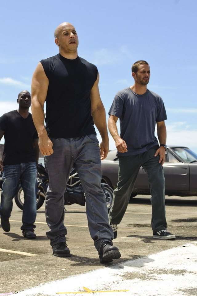 paul walker, movie, fast five, brian o'conner, dominic toretto, roman pearce, tyrese gibson, vin diesel, fast & furious
