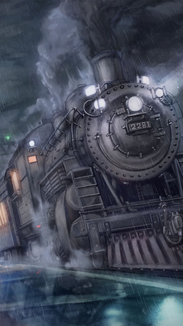 Download mobile wallpaper Anime, Rain, Train, Train Station for free.