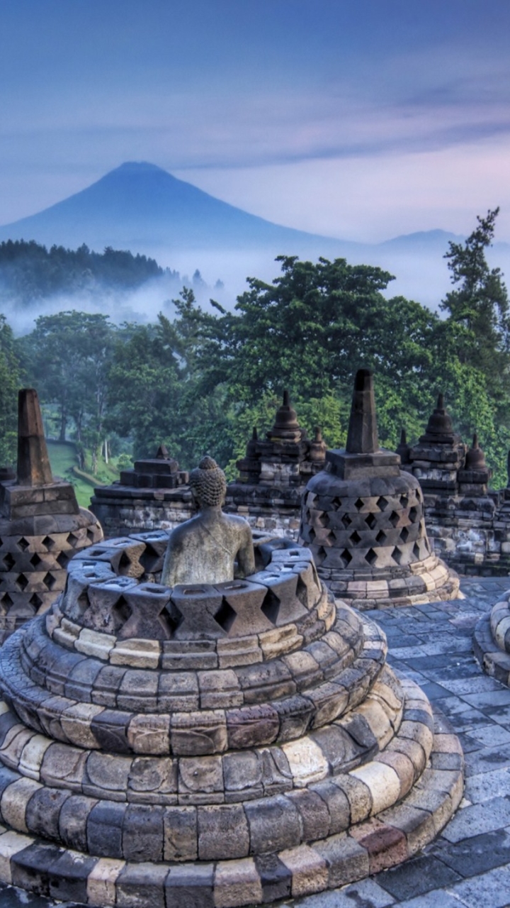 Download mobile wallpaper Temple, Temples, Buddhist, Religious, Borobudur for free.