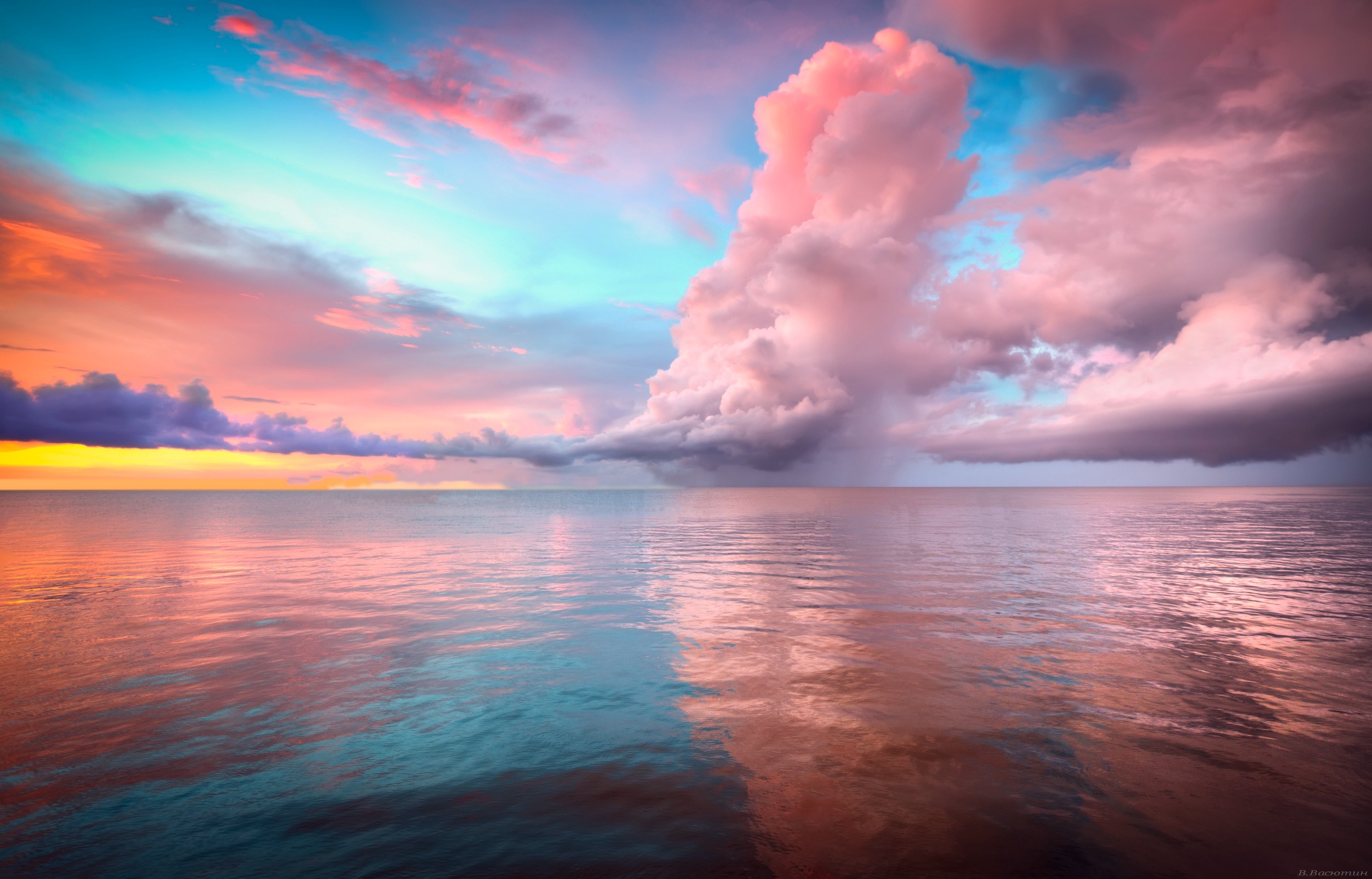 Free download wallpaper Sunset, Sky, Horizon, Ocean, Earth, Cloud on your PC desktop