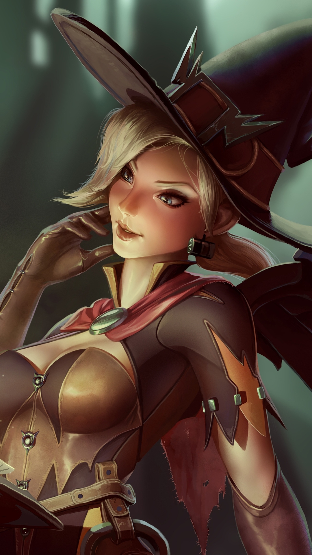 Download mobile wallpaper Blonde, Blue Eyes, Witch, Overwatch, Video Game, Witch Hat, Mercy (Overwatch) for free.