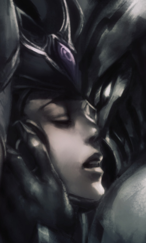 Download mobile wallpaper League Of Legends, Monochrome, Video Game, Syndra (League Of Legends), Zed (League Of Legends) for free.