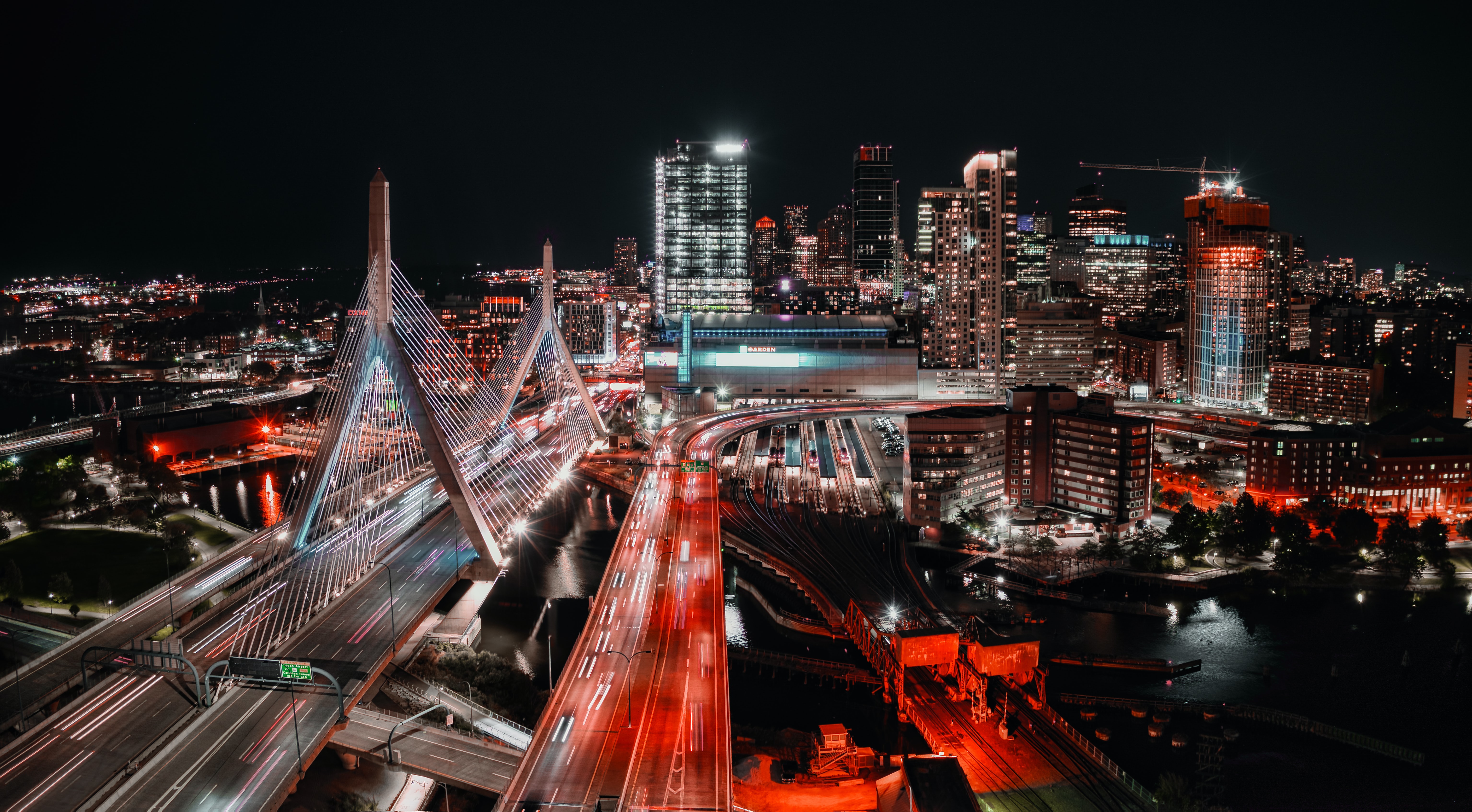 Free download wallpaper Cities, Building, Lights, Night City, Architecture, View From Above, Night on your PC desktop