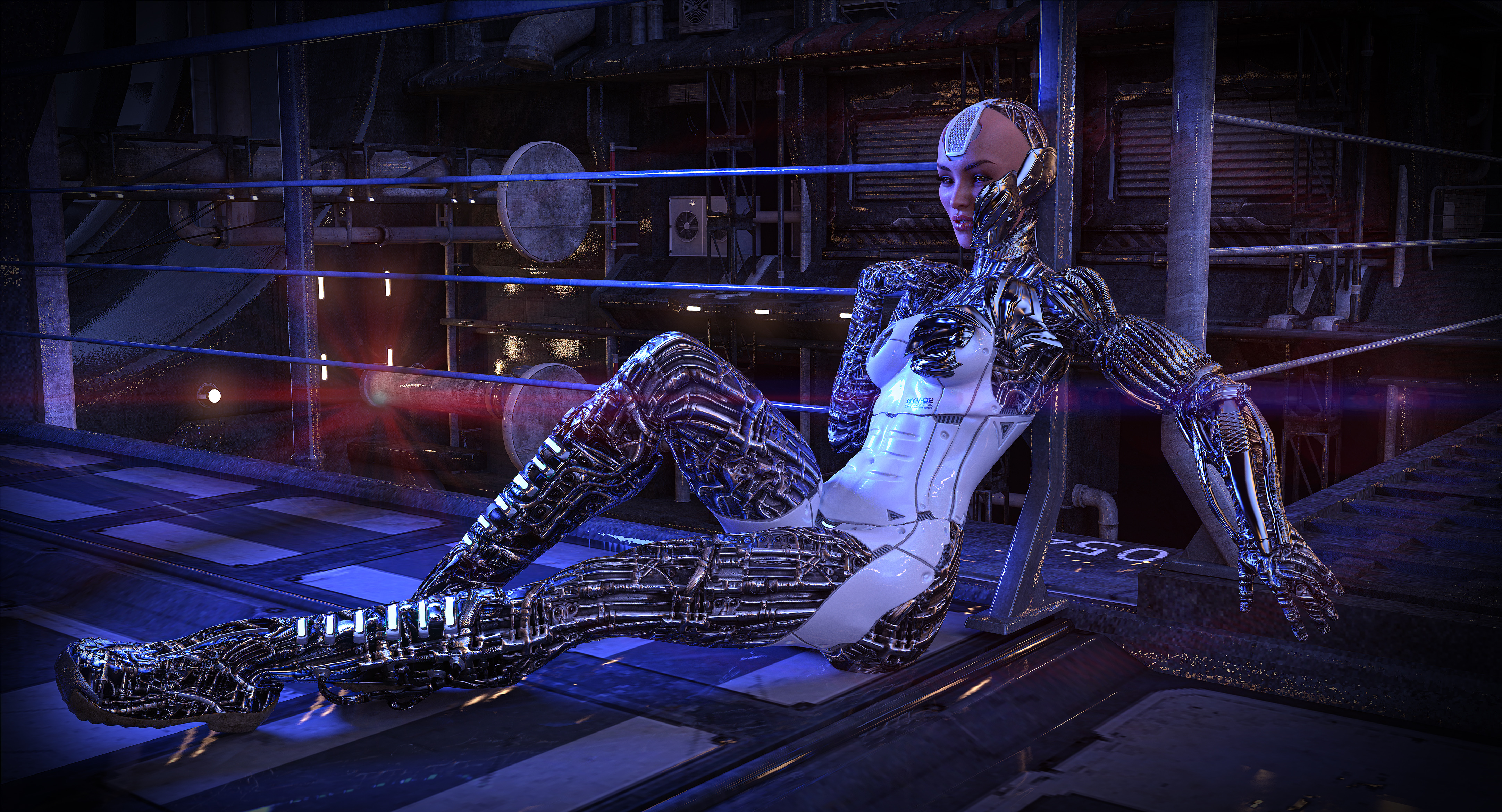 Download mobile wallpaper Cyberpunk, Robot, Sci Fi for free.