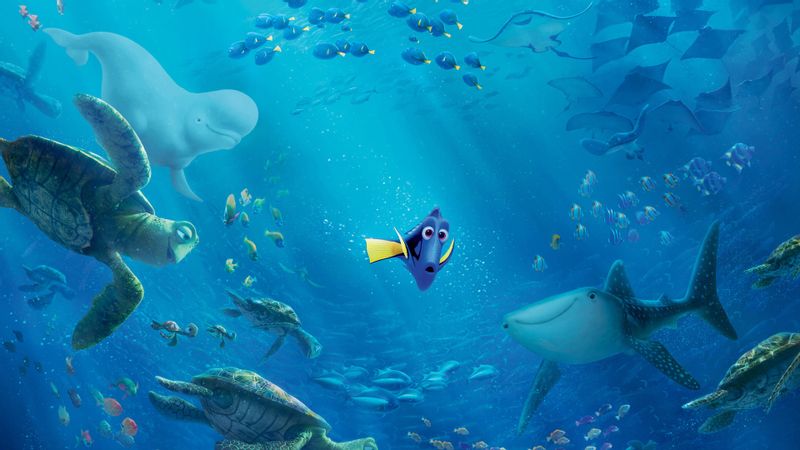HDデスクトップ 壁紙: 海, 映画, ドリーを見つける, ベイリー(ファインディング・ドリー), クラッシュ(ファインディング・ニモ ...