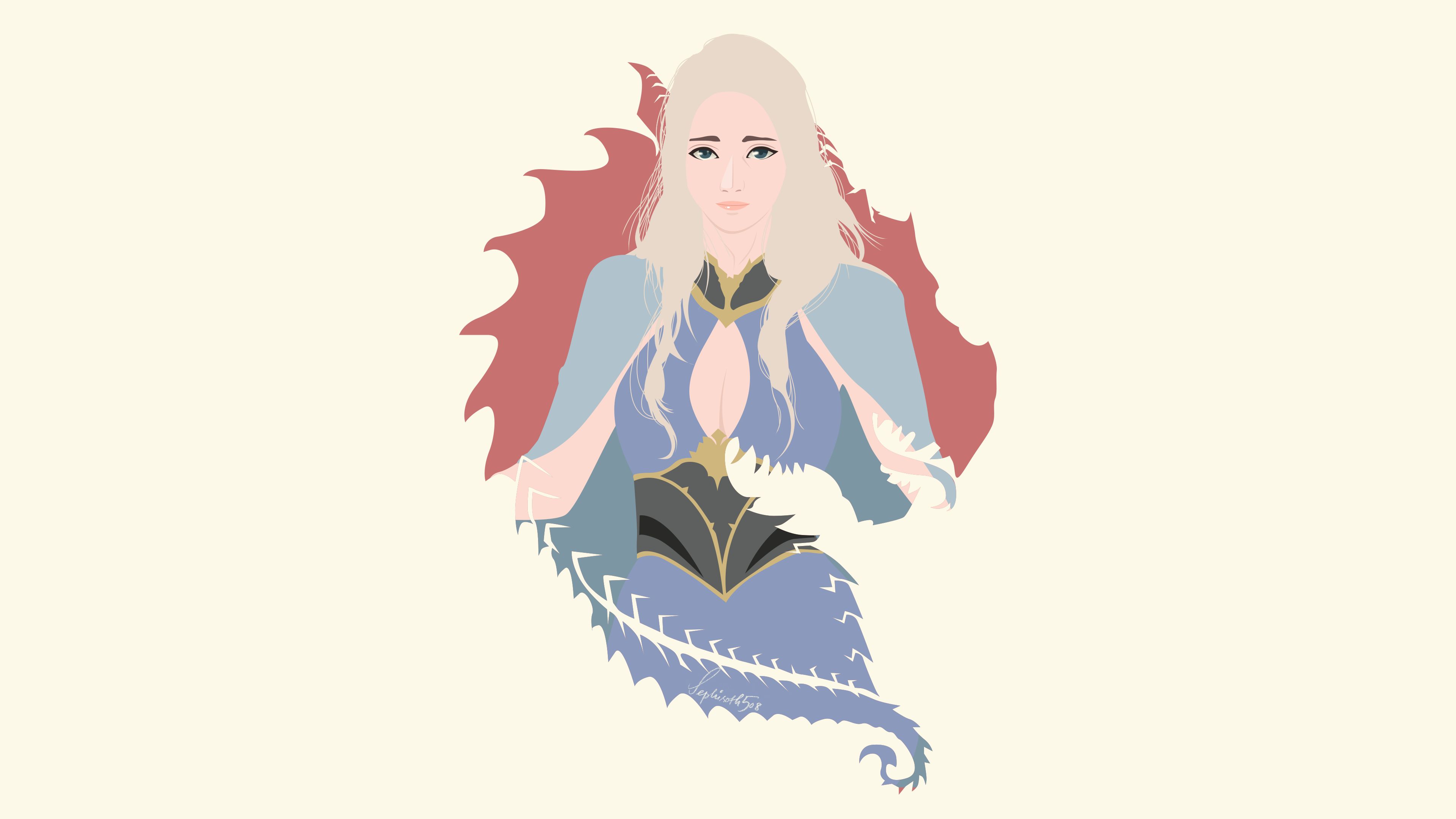 Download mobile wallpaper Game Of Thrones, Tv Show, Minimalist, Daenerys Targaryen for free.