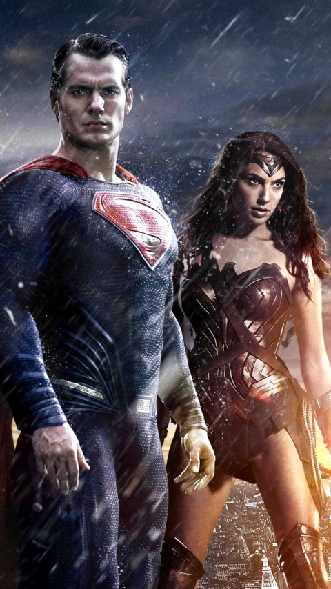 Download mobile wallpaper Batman, Superman, Movie, Wonder Woman, Batman V Superman: Dawn Of Justice for free.