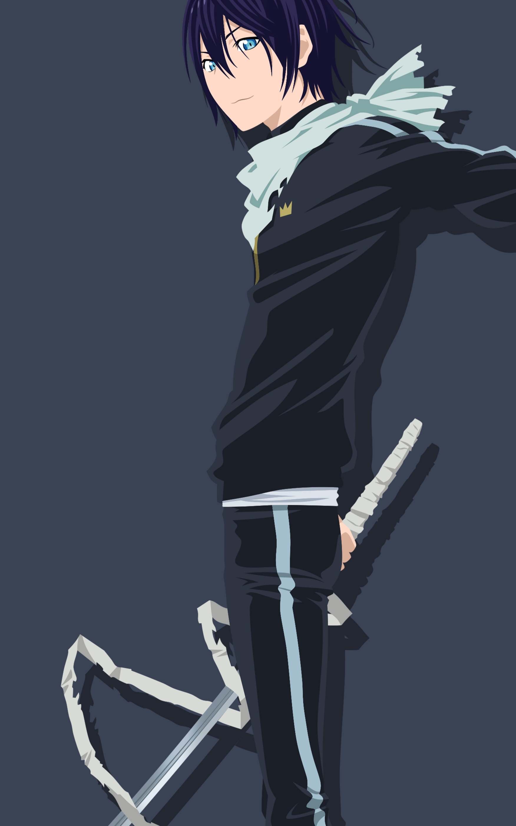 Handy-Wallpaper Blaue Augen, Lila Haare, Animes, Noragami, Yato (Noragami) kostenlos herunterladen.