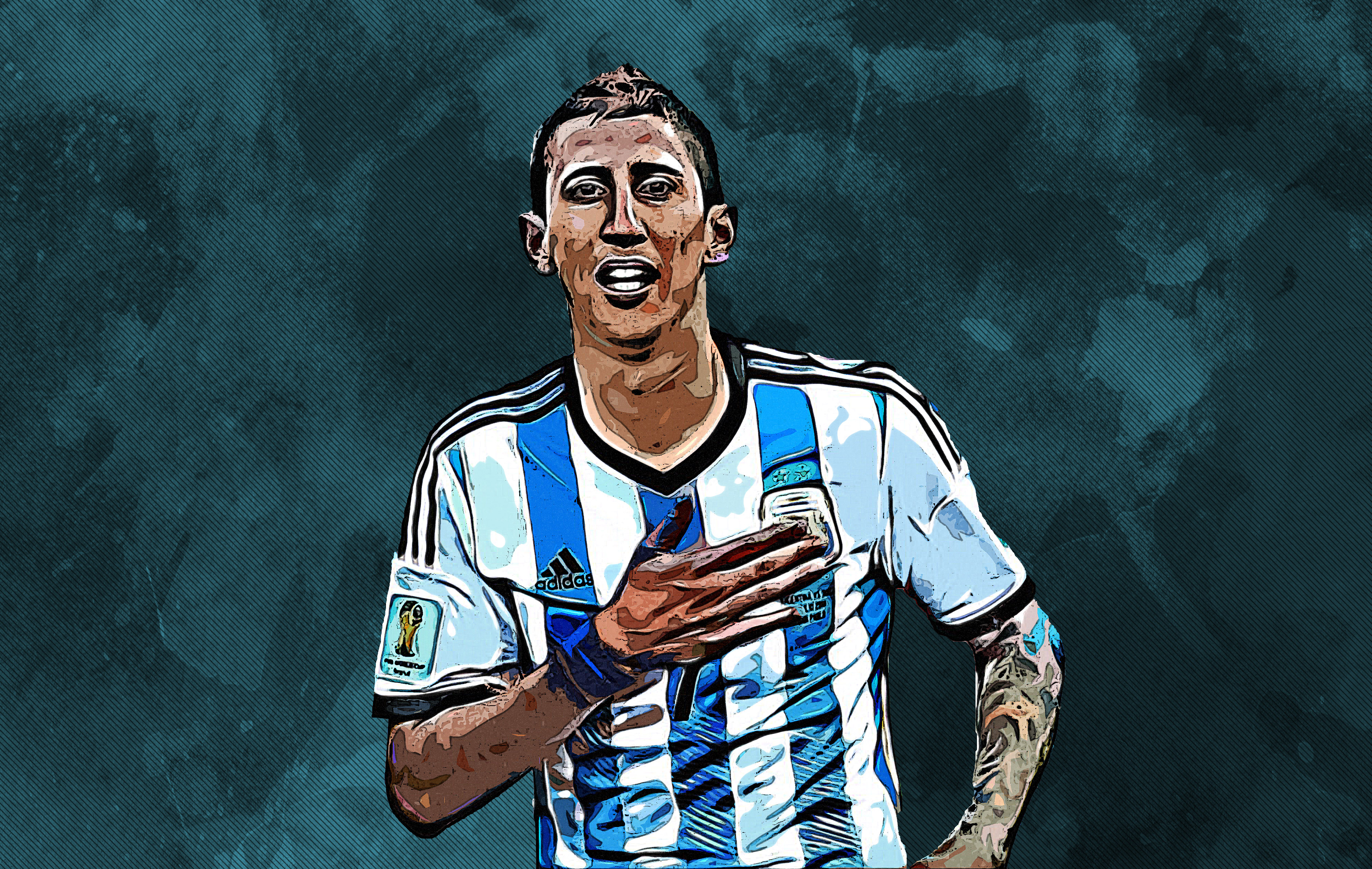 PCデスクトップにスポーツ, サッカー, サッカー アルゼンチン代表, アンヘル・ディ・マリア画像を無料でダウンロード