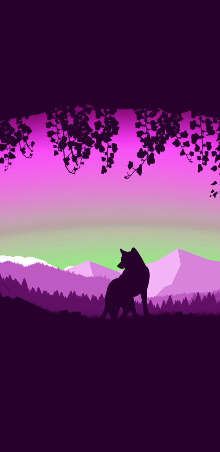 Download mobile wallpaper Minimalism, Wolf, Cave, Artistic for free.