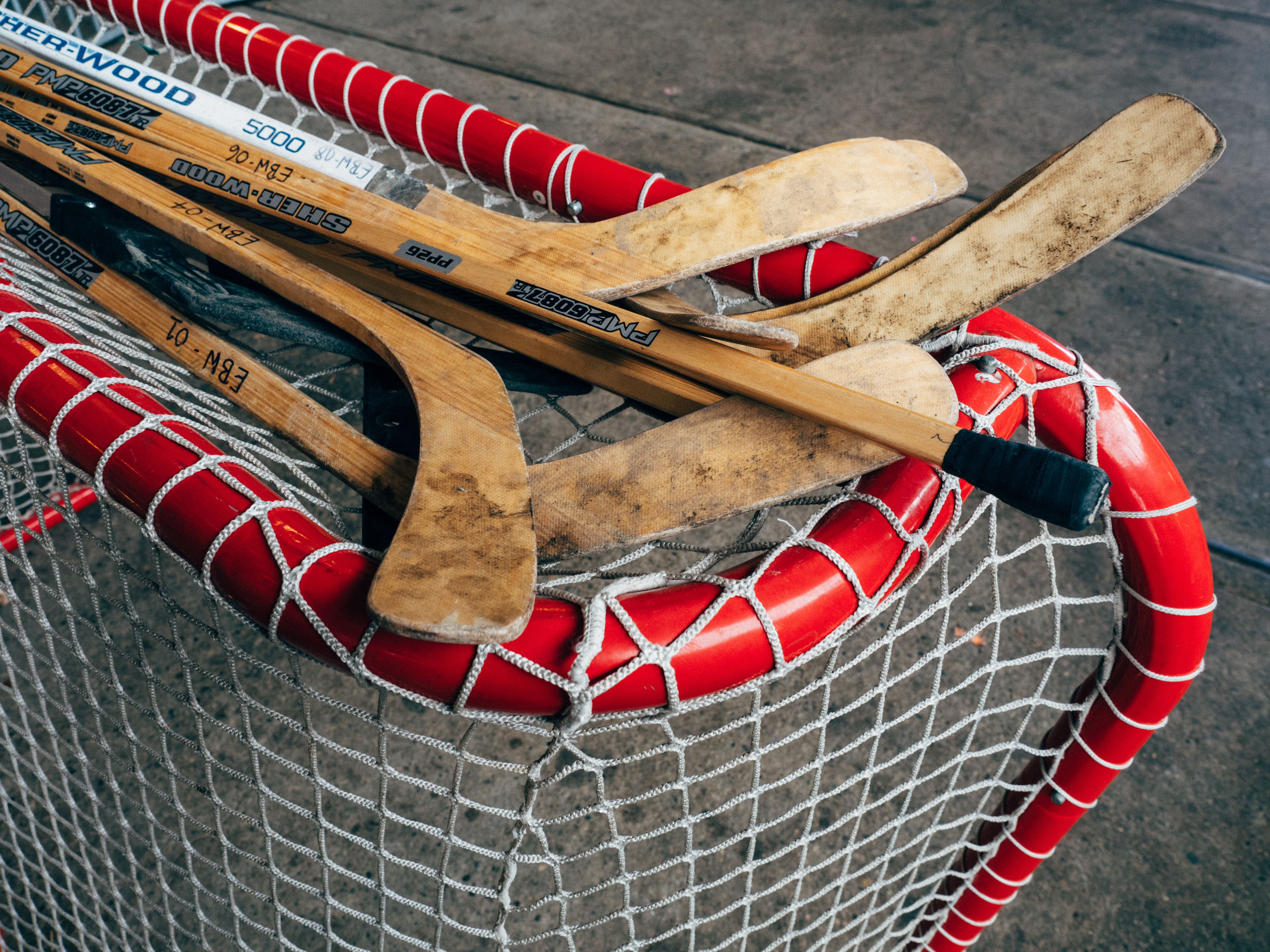 sports, hockey, sticks, gate, goal, hockey sticks