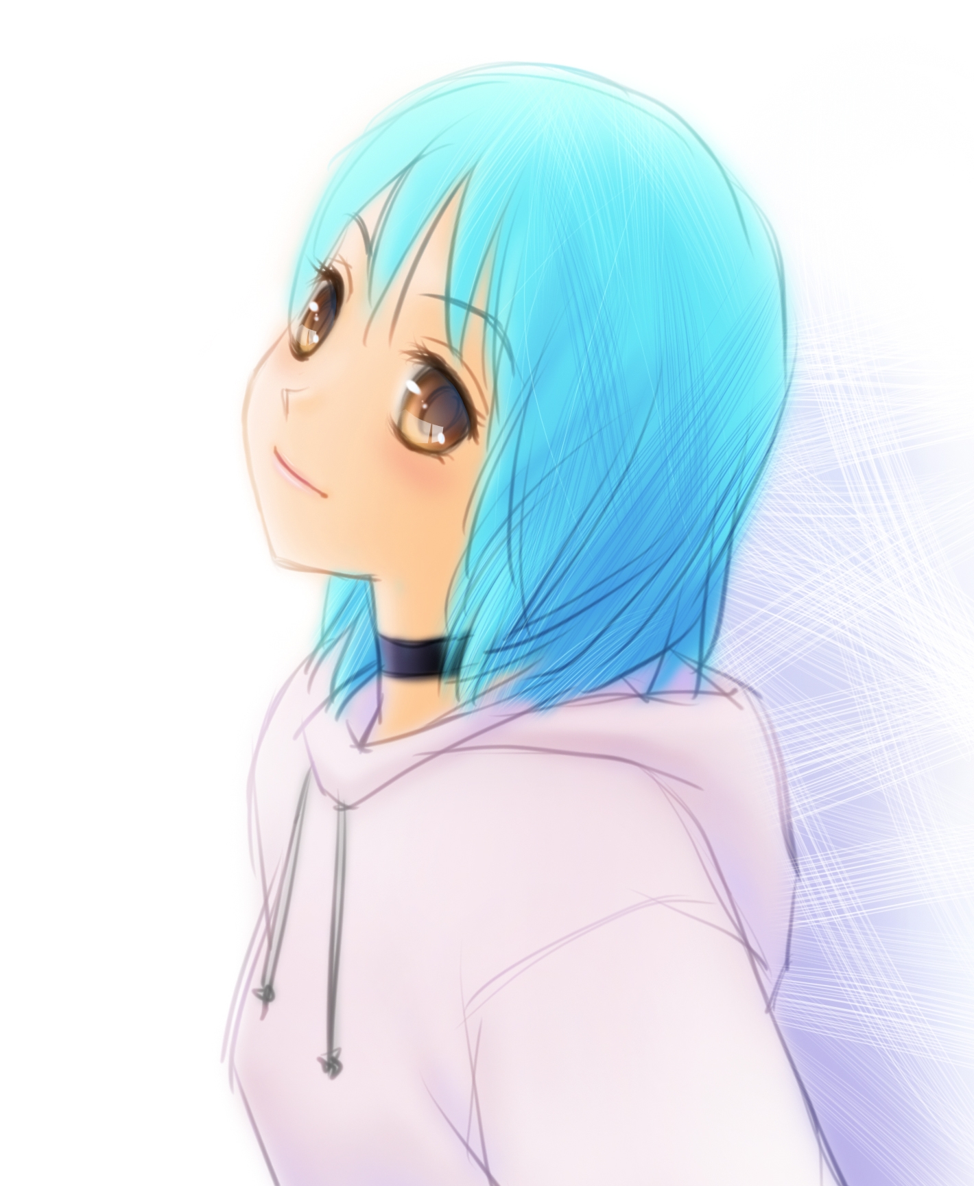 Handy-Wallpaper Anime, Sweatshirt, Kapuzenpulli, Haar, Mädchen kostenlos herunterladen.
