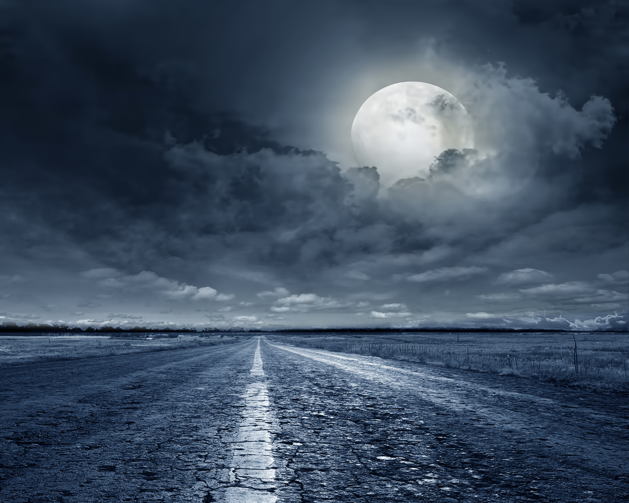 Download mobile wallpaper Moon, Road, Earth for free.