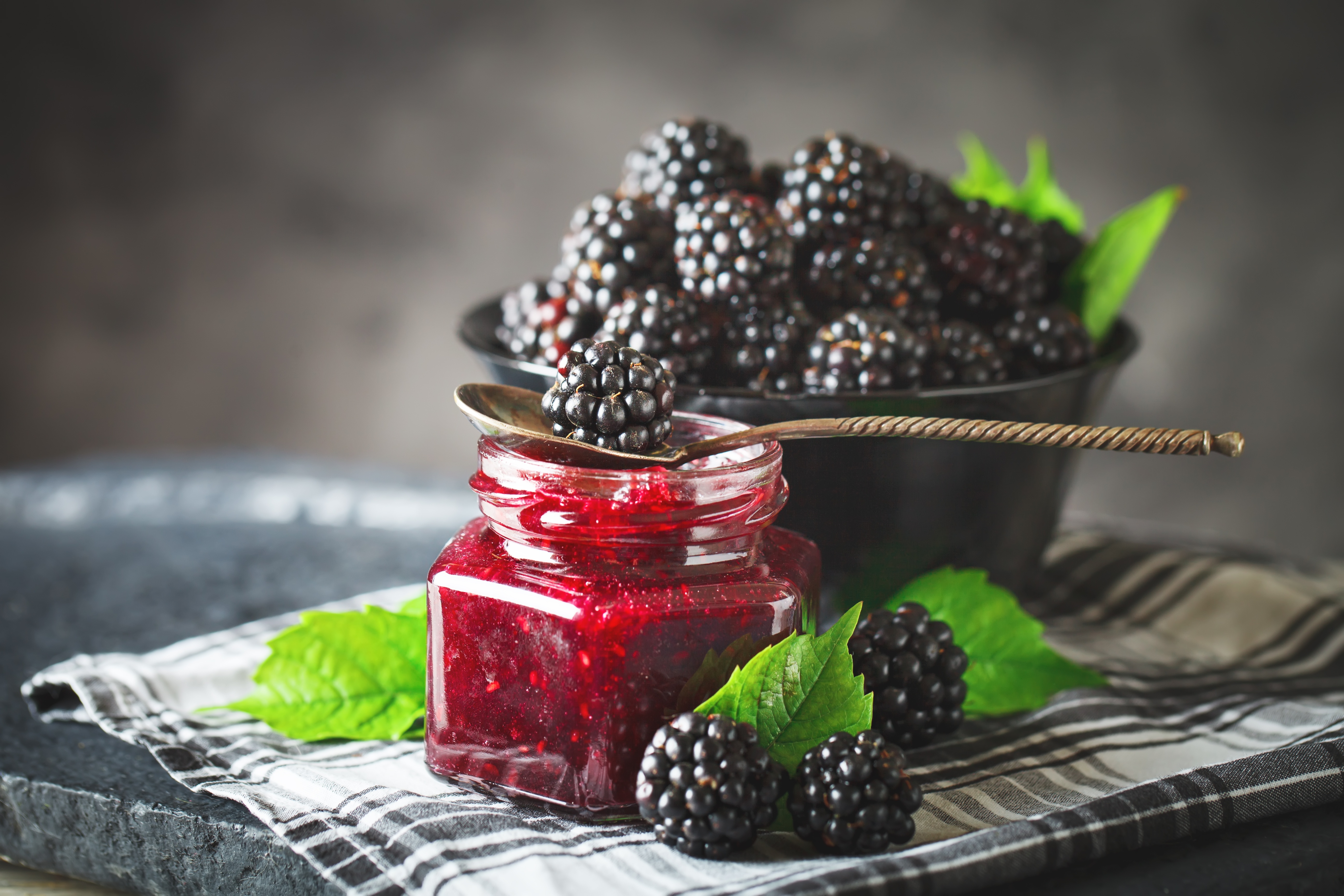 Download mobile wallpaper Food, Blackberry, Berry, Fruit, Jam for free.