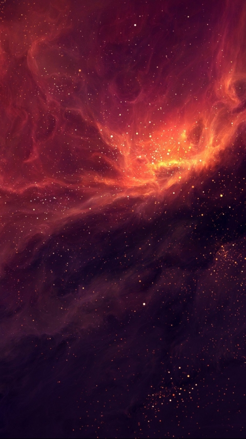 Download mobile wallpaper Stars, Nebula, Space, Sci Fi, Orange (Color) for free.
