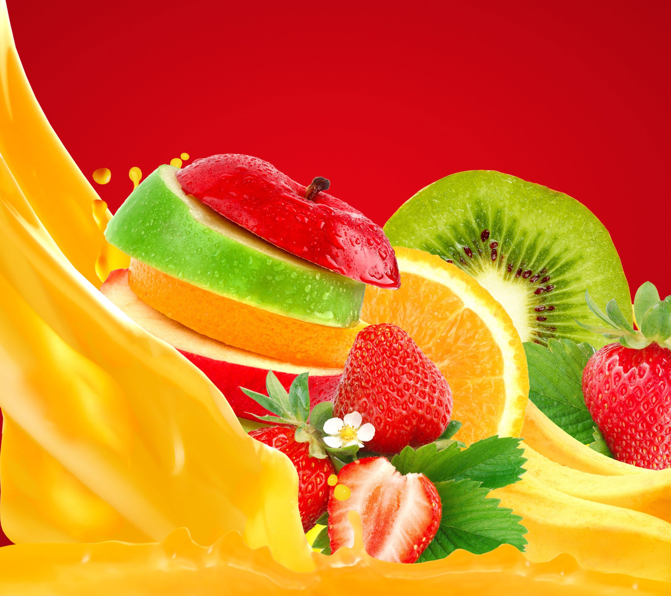 Laden Sie das Erdbeere, Kiwi, Frucht, Apfel, Nahrungsmittel, Früchte, Orange (Obst)-Bild kostenlos auf Ihren PC-Desktop herunter
