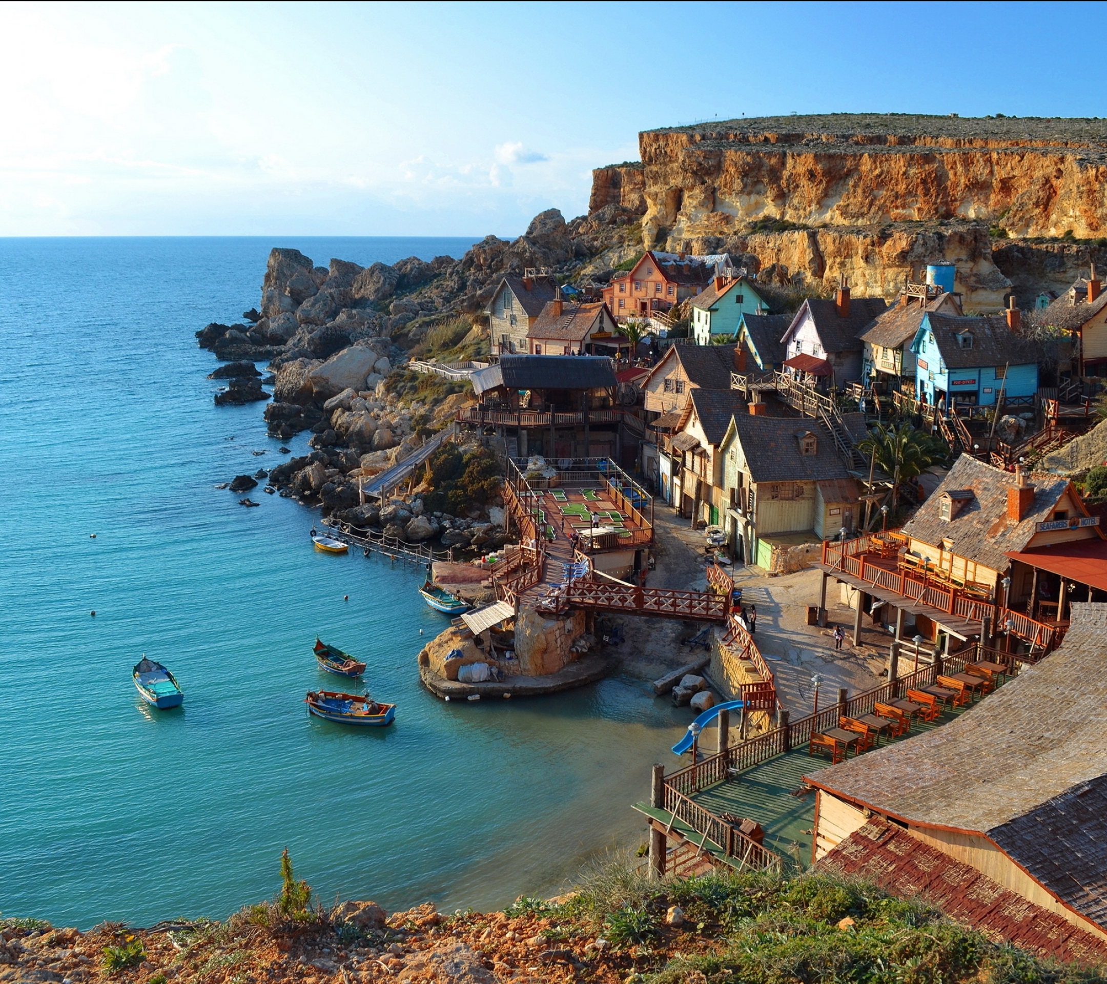 man made, popeye village, scenic, towns
