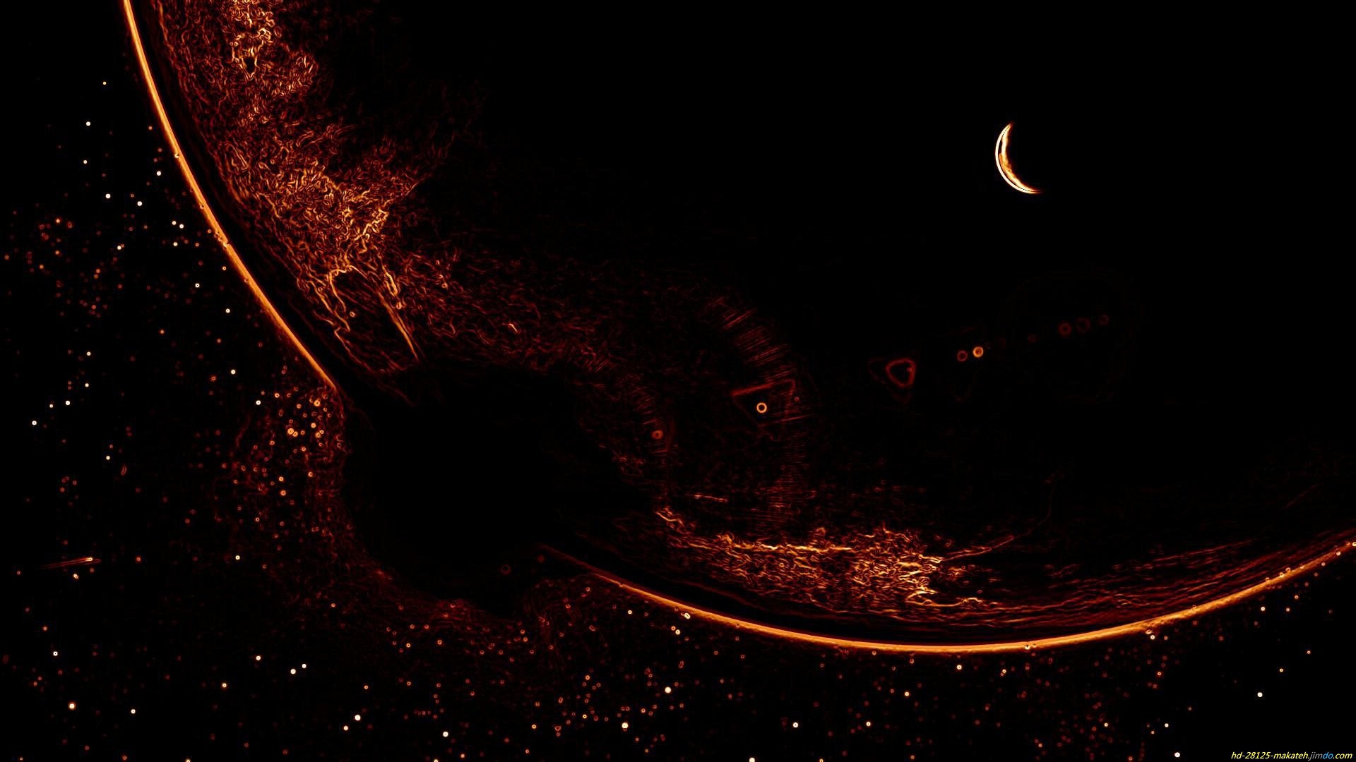 Handy-Wallpaper Abstrakt, Mond, Planet, Science Fiction, Weltraum kostenlos herunterladen.