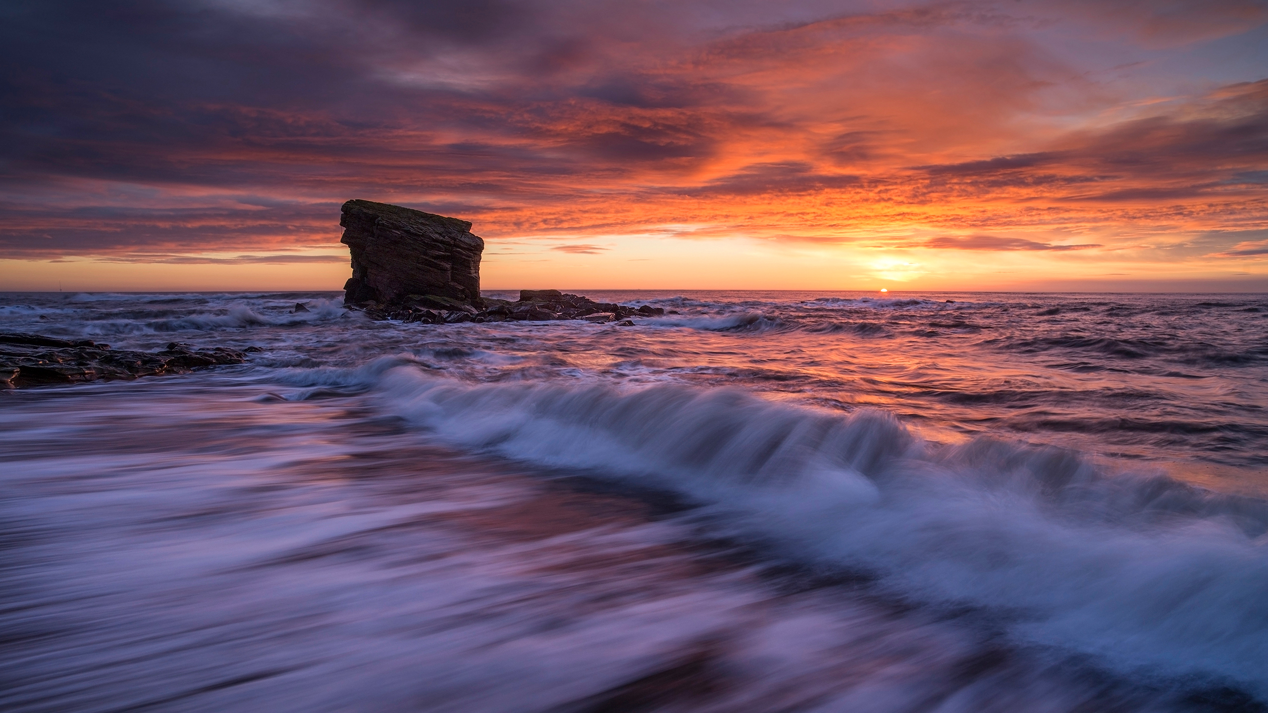 Free download wallpaper Nature, Sunset, Sky, Horizon, Ocean, Earth, Cloud on your PC desktop